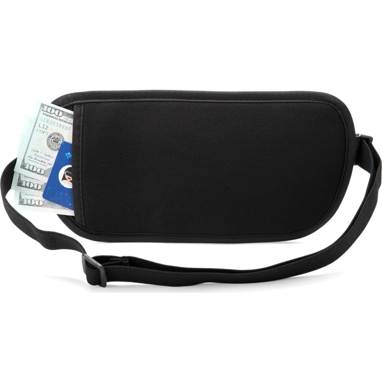 Cinturón de Dinero Dorras con Bloqueo RFID - Negro