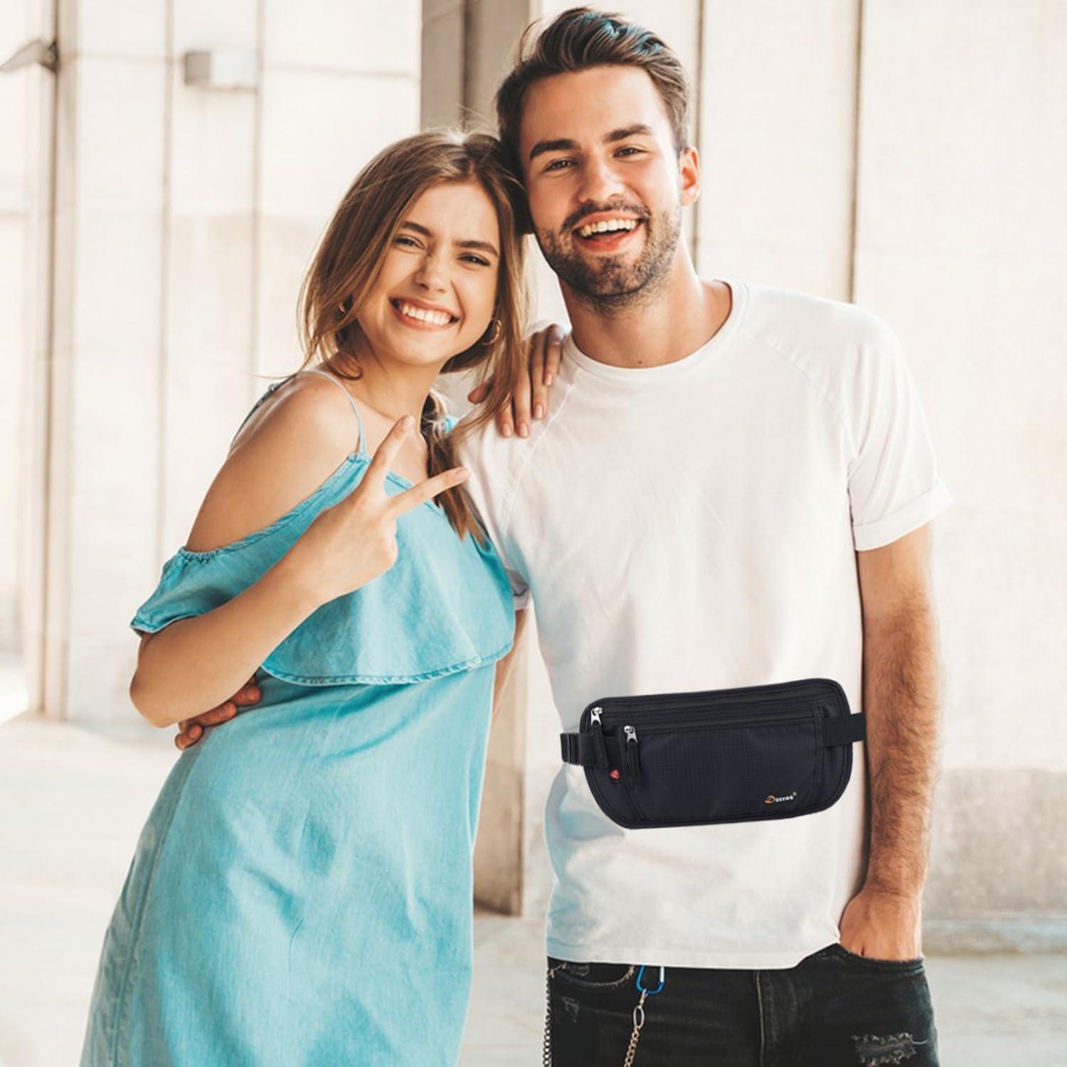 Cinturón de Dinero Dorras con Bloqueo RFID - Negro