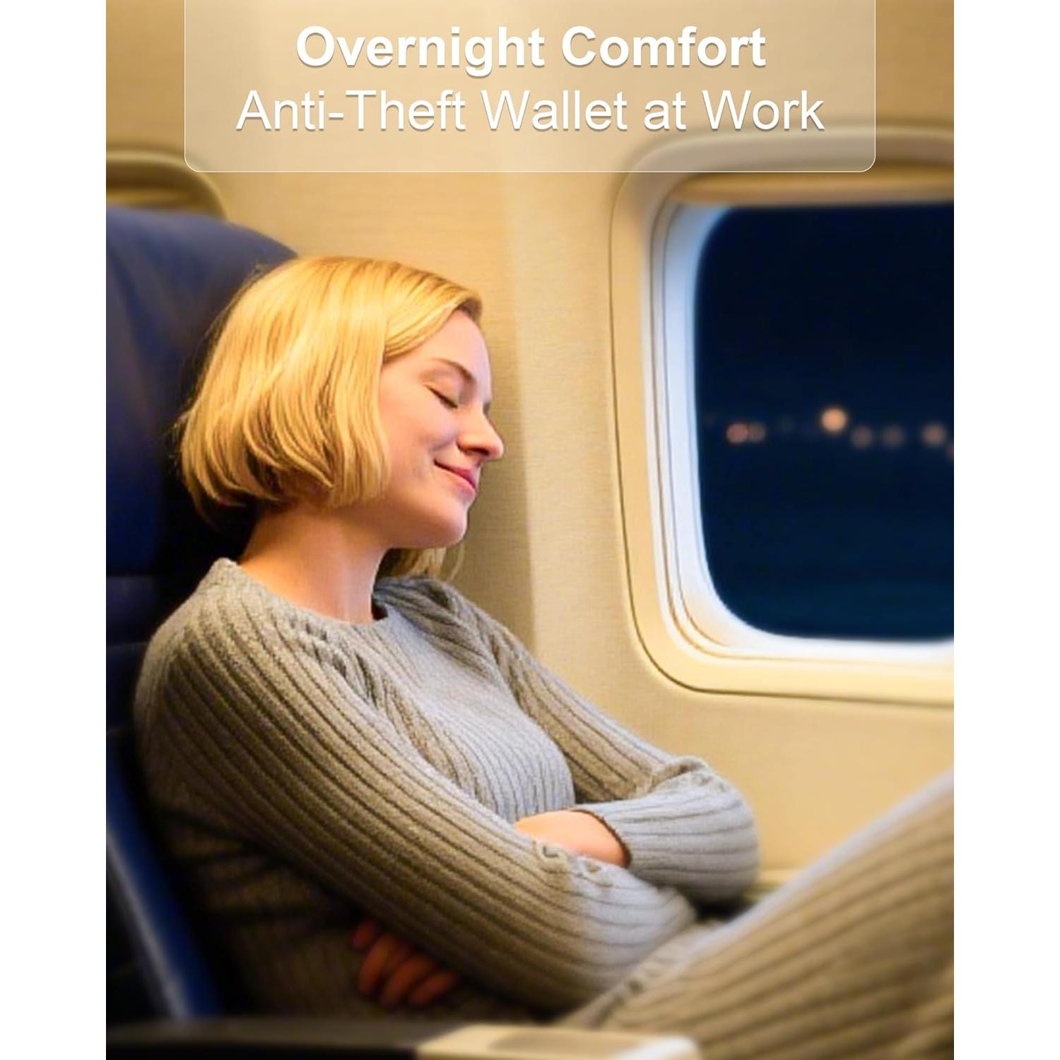 Cinturón de Dinero Oculto RFID Bamneat Negro, Resistente al Sudor