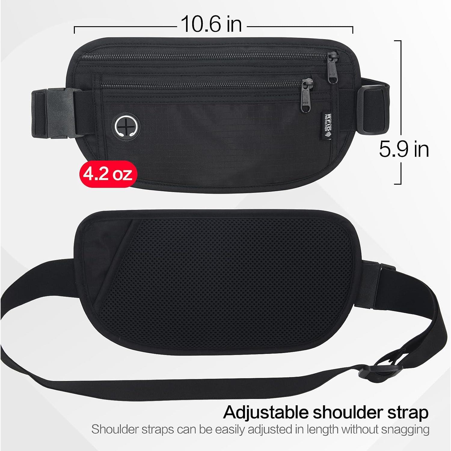 Cinturón Antirrobo Slim Arouselove con Bloqueo RFID Negro