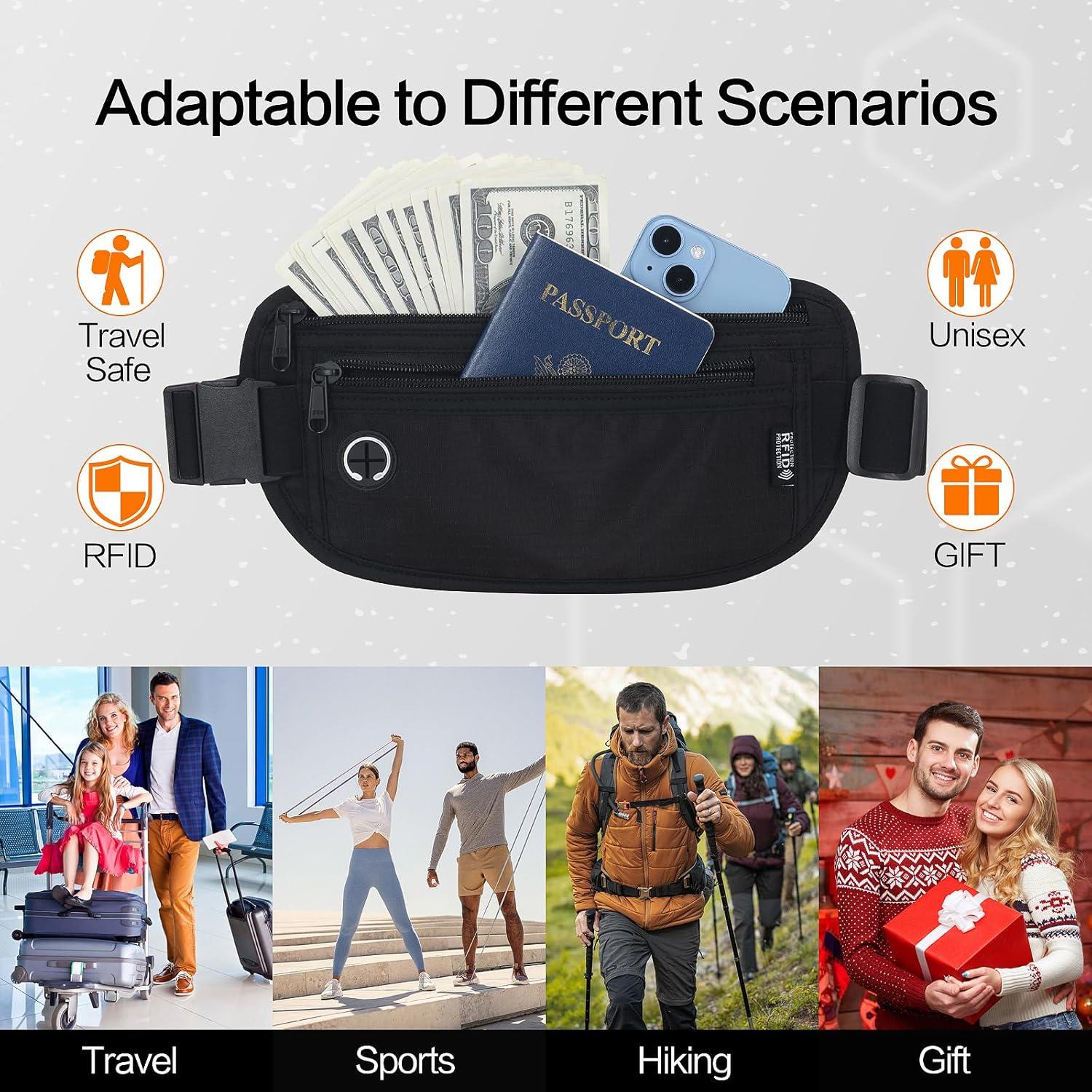 Cinturón Antirrobo Slim Arouselove con Bloqueo RFID Negro