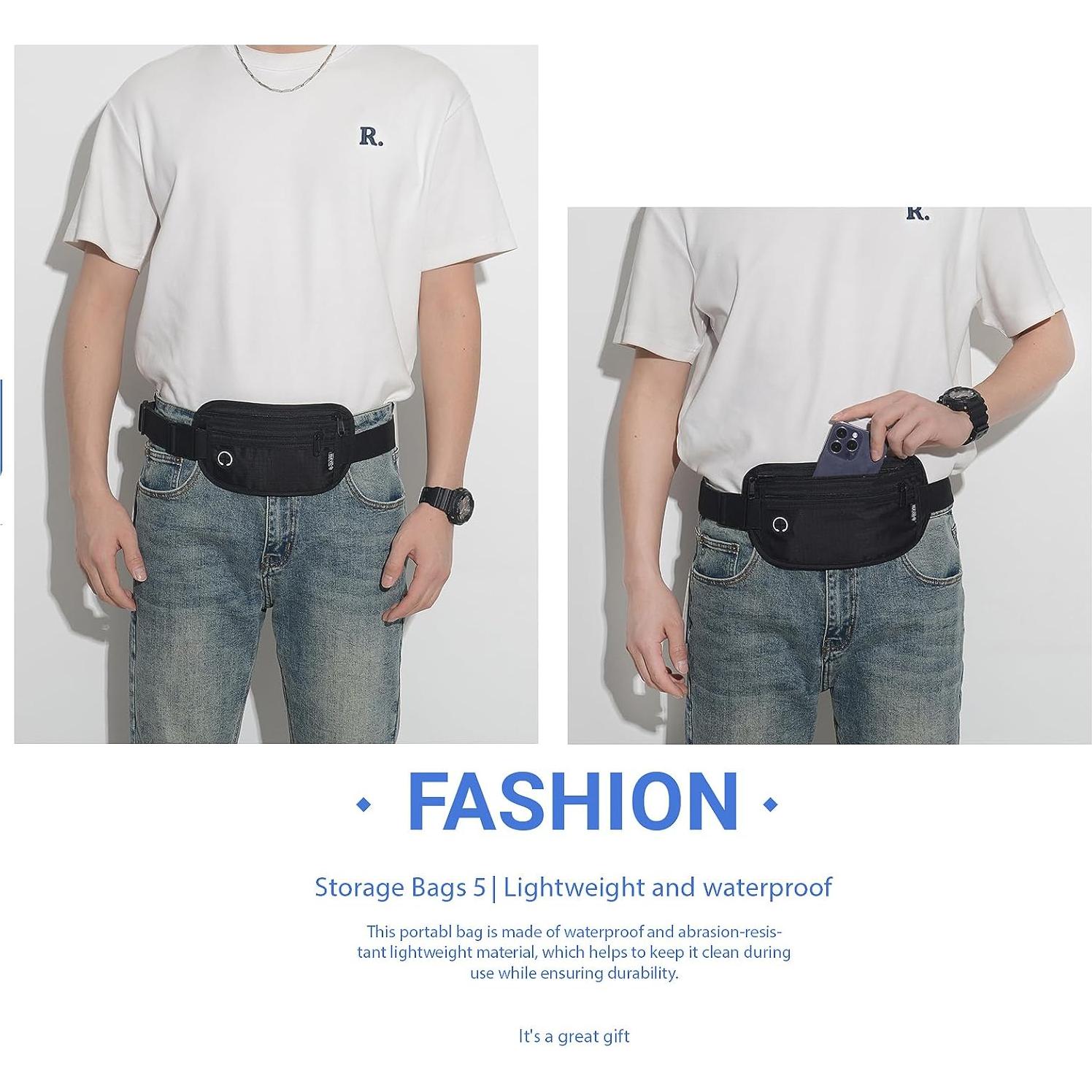 Cinturón Antirrobo Slim Arouselove con Bloqueo RFID Negro