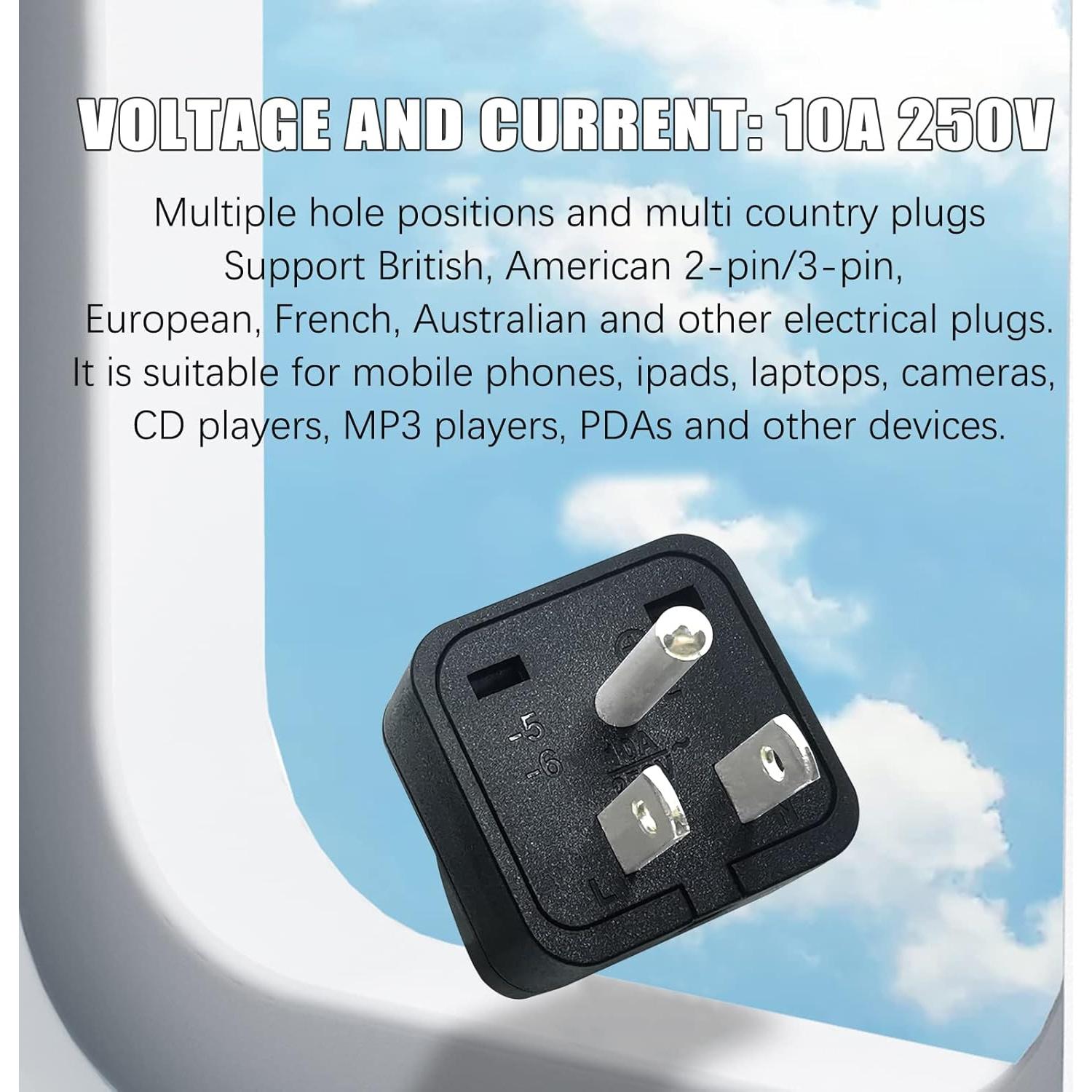 Adaptador de Enchufe de Viaje Universal XGJUCE Tipo B 2 Pcs