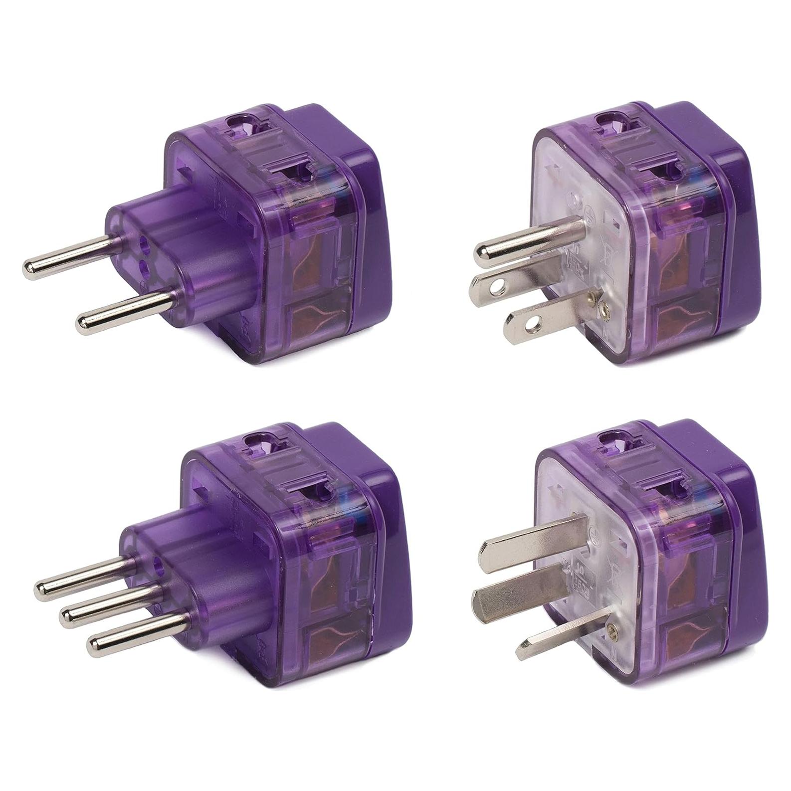 Paquete de 4 Adaptadores de Viaje LISTO PARA VIAJAR con Doble Puerto