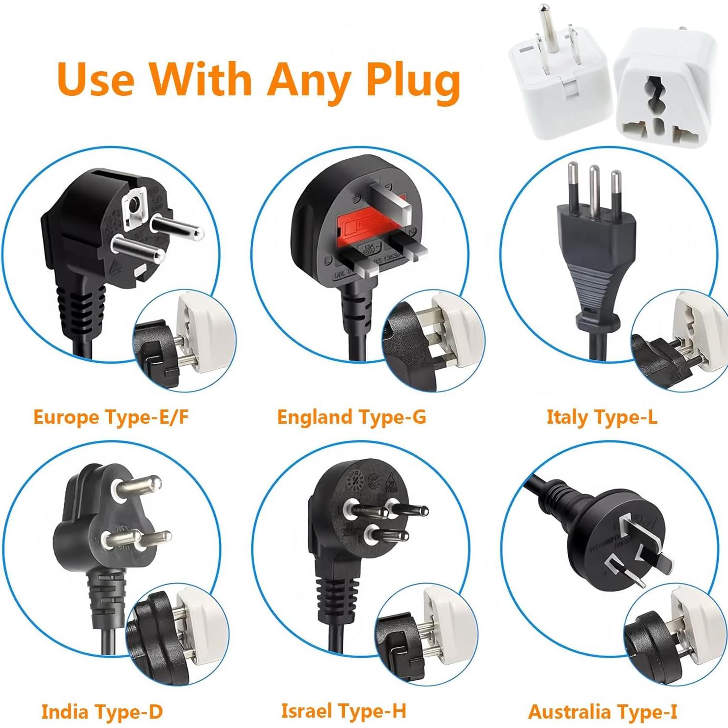 Adaptador Universal de Viaje ZwwYvv - 6 Piezas, Blanco