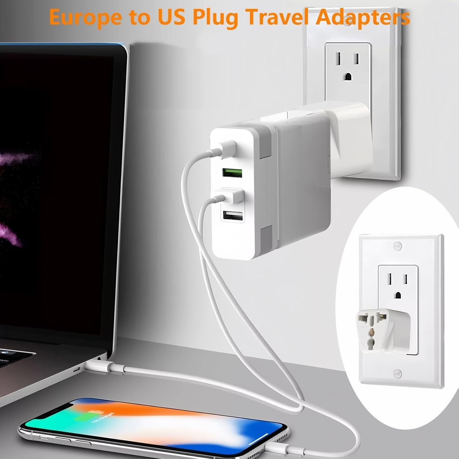 Adaptador Universal de Viaje ZwwYvv - 6 Piezas, Blanco