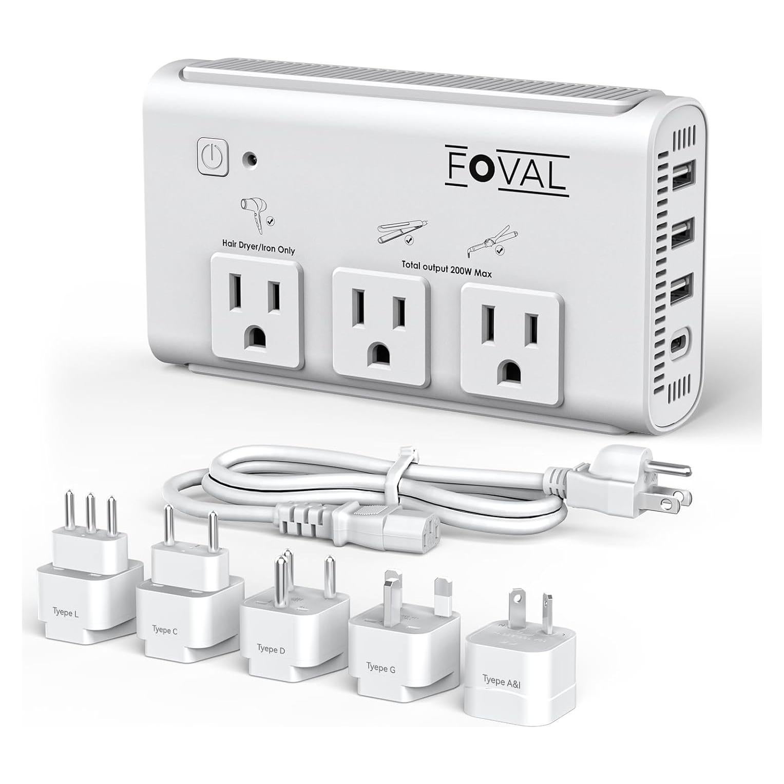 Convertidor de Voltaje FOVAL 2000W 220V a 110V con 4 USB