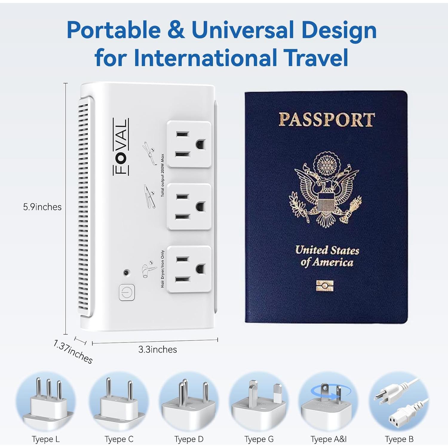 Convertidor de Voltaje FOVAL 2000W 220V a 110V con 4 USB