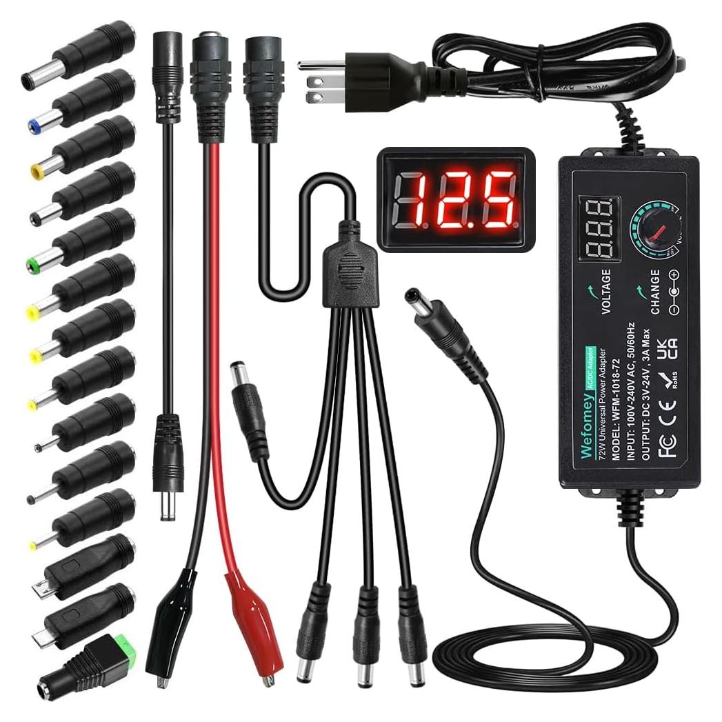 Fuente de Poder Universal 3V-24V 3A 72W Ajustable AC/DC