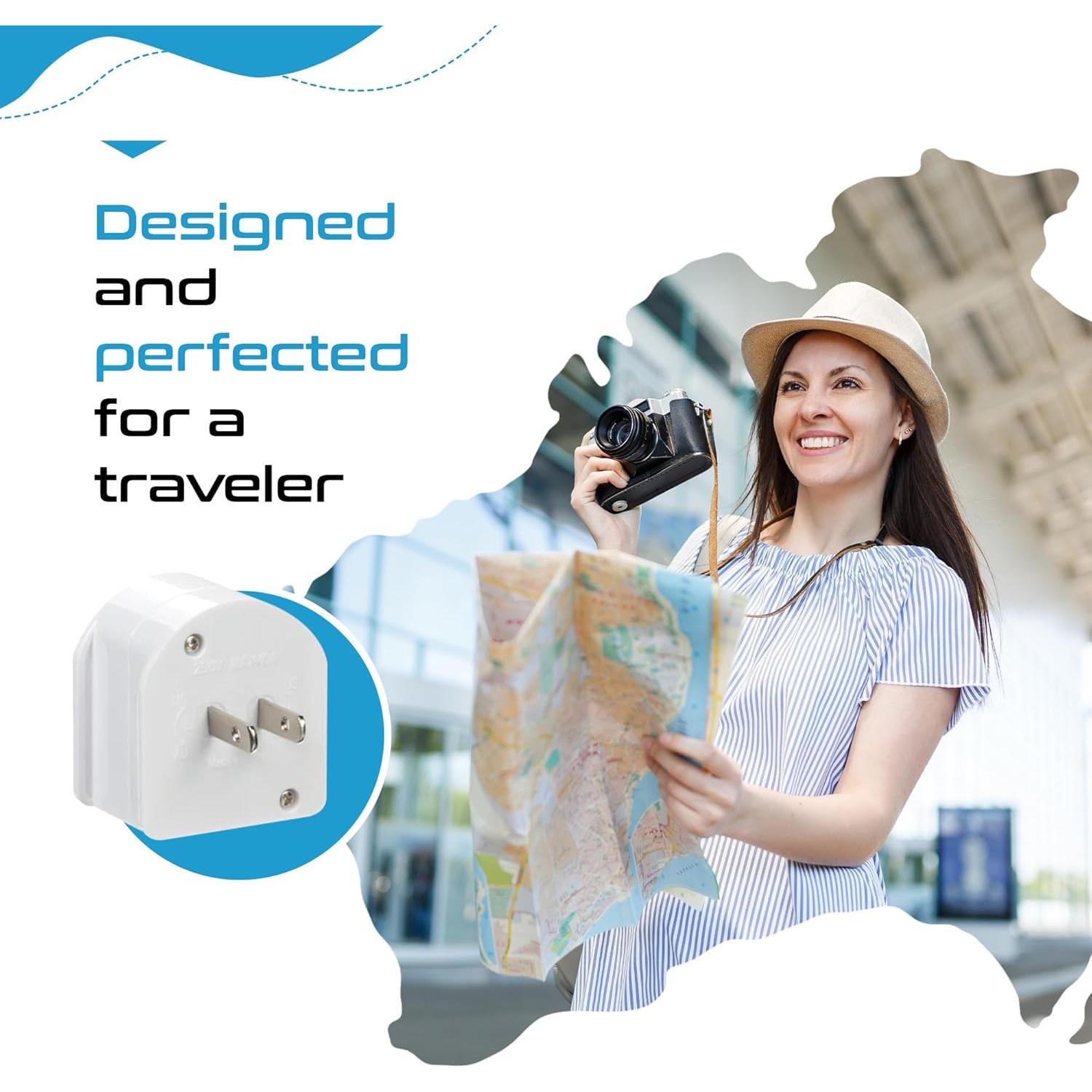 Adaptador de Enchufe Ceptics Sudáfrica a EE. UU. y Australia - Tipo M a A/I