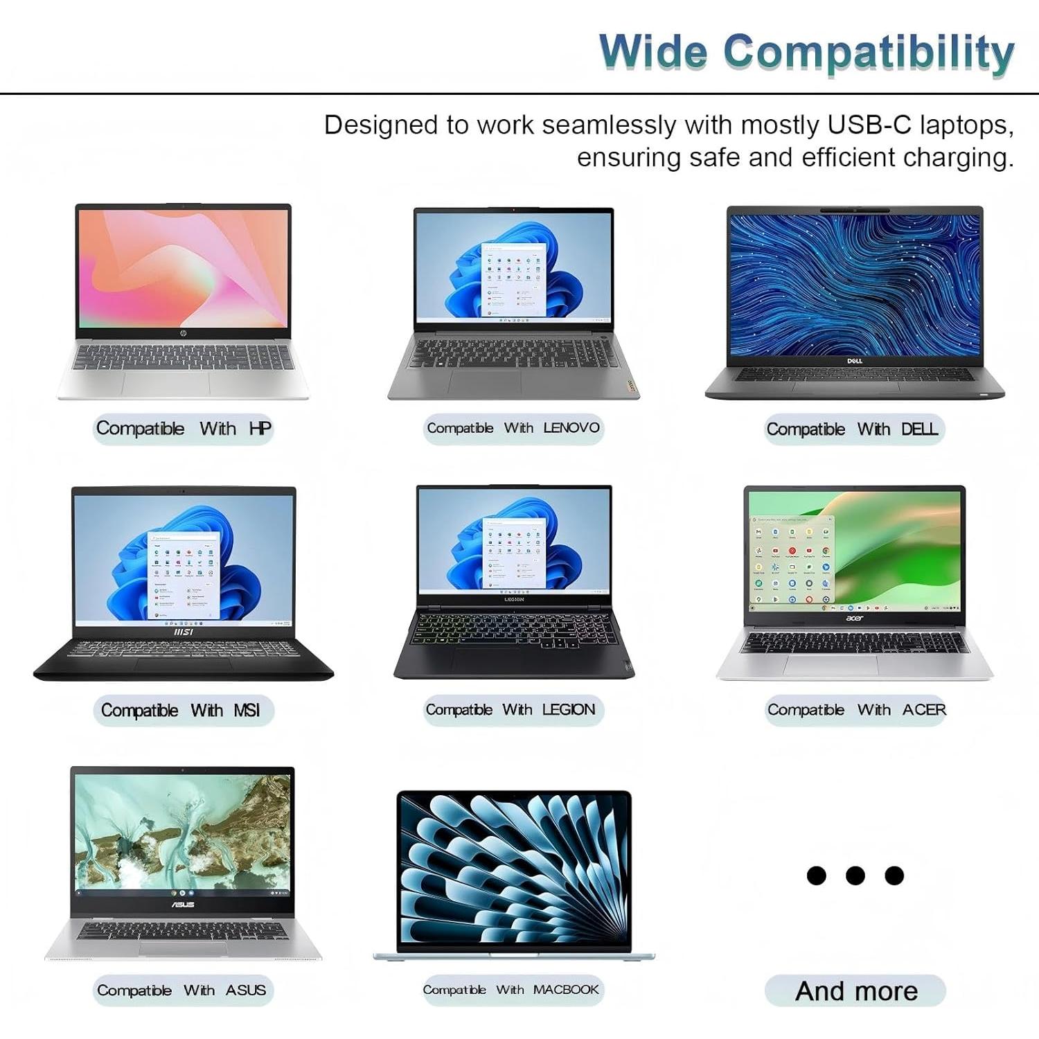 Cargador USB-C 100W DongGuan Simer con Cable 2m - Compatible con Laptops