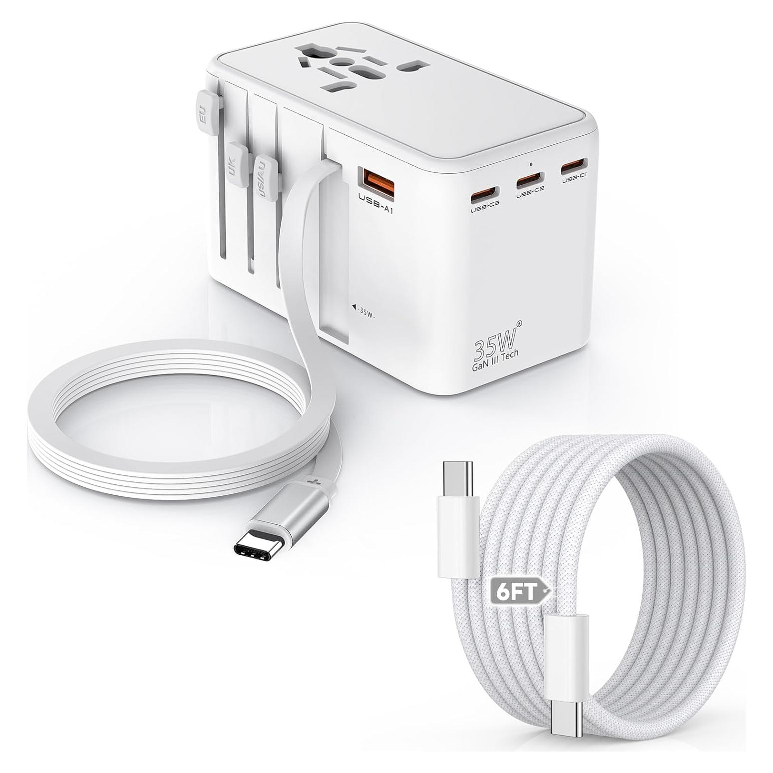 Adaptador de Viaje Universal 35W DONGGUAN 4 Puertos USB-C