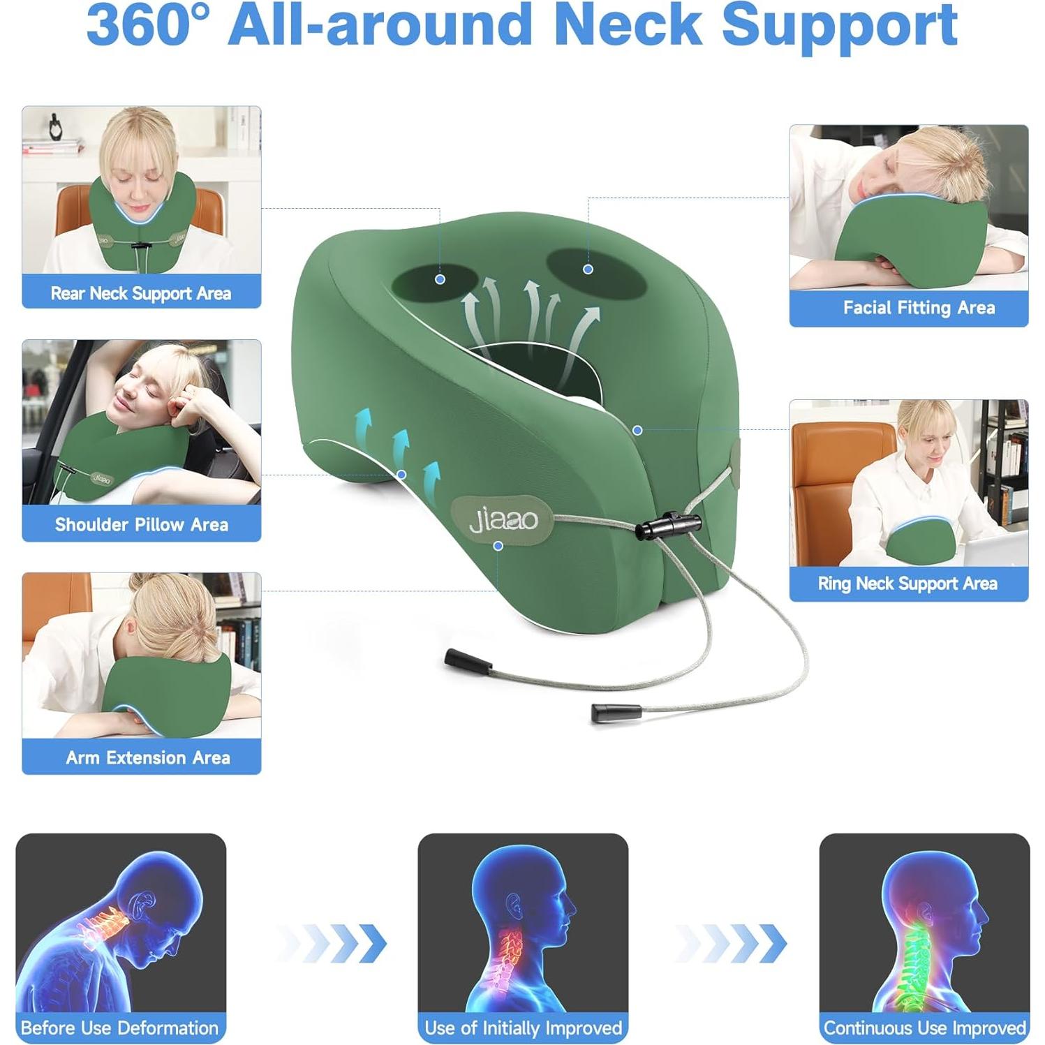 Almohada de Cuello de Viaje Jiaao KSNP0025 Espuma Viscoelástica