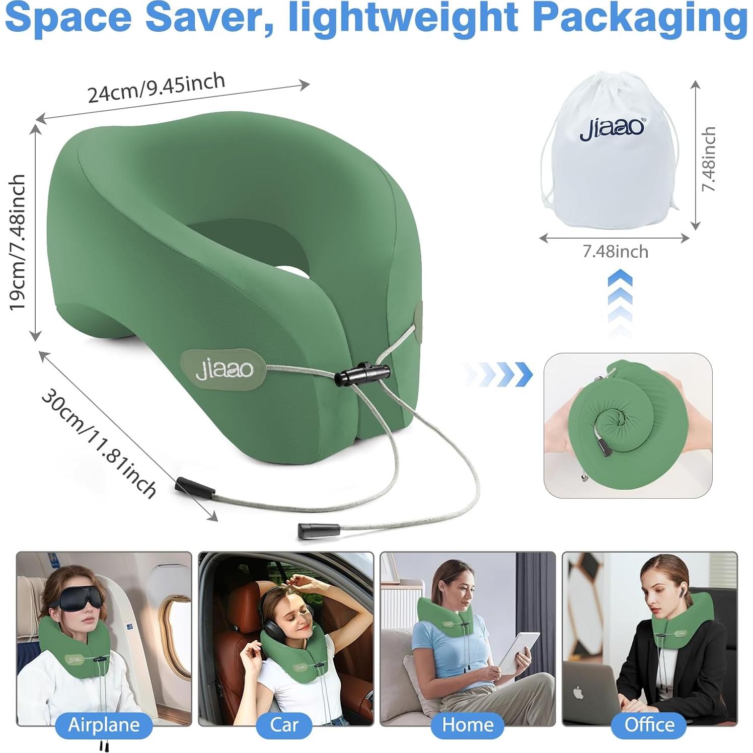 Almohada de Cuello de Viaje Jiaao KSNP0025 Espuma Viscoelástica