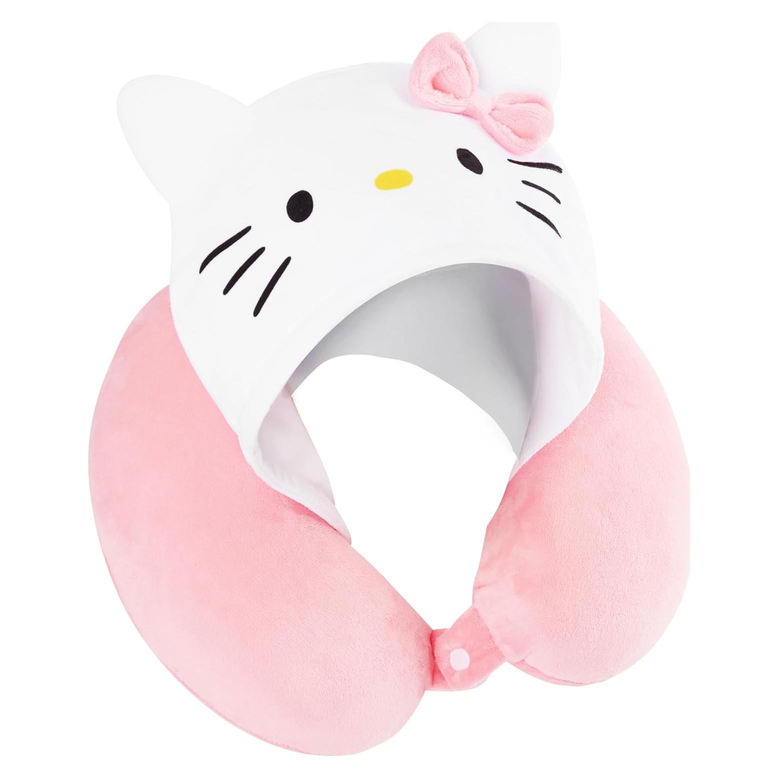 Almohada de Viaje Hello Kitty con Capucha - Espuma de Memoria