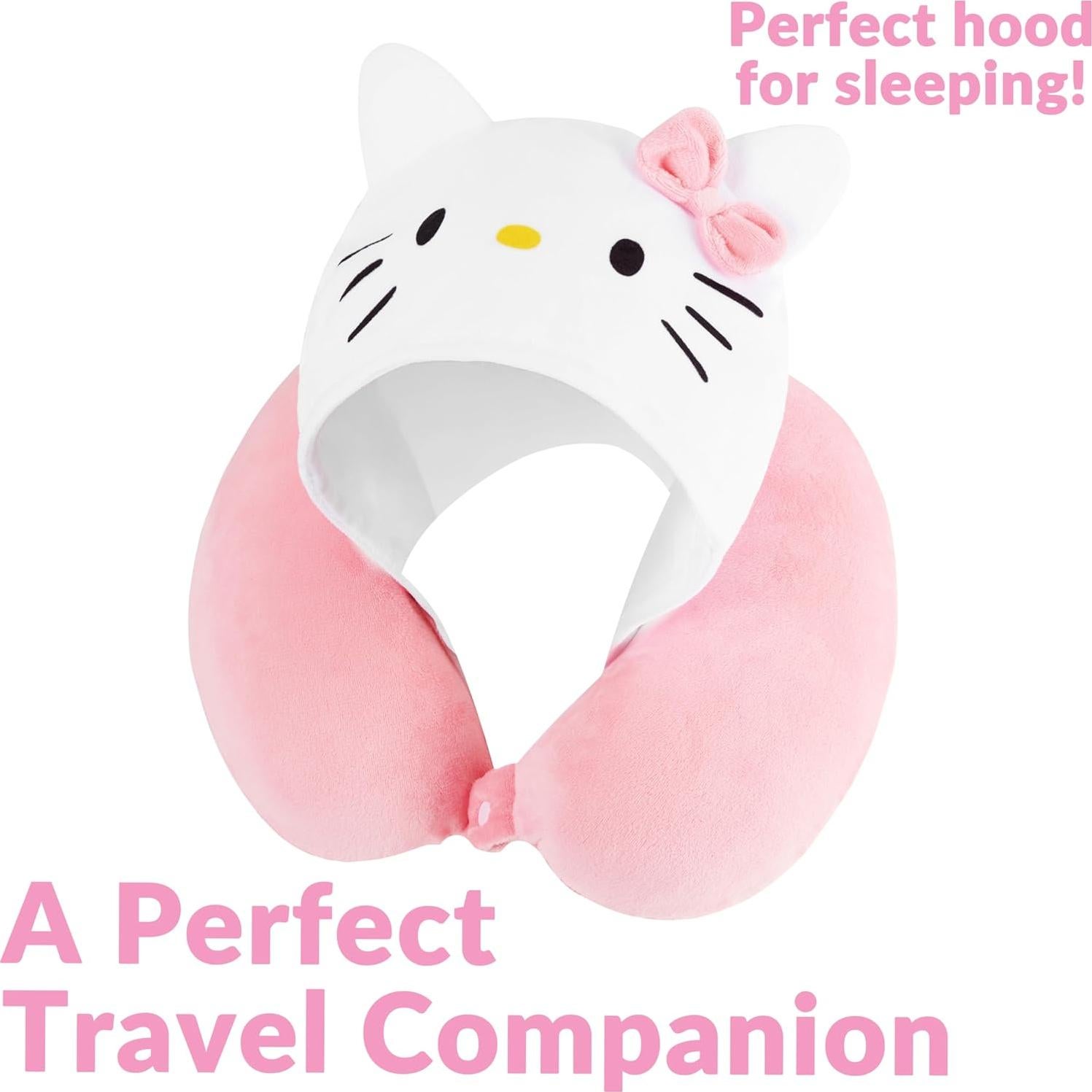 Almohada de Viaje Hello Kitty con Capucha - Espuma de Memoria