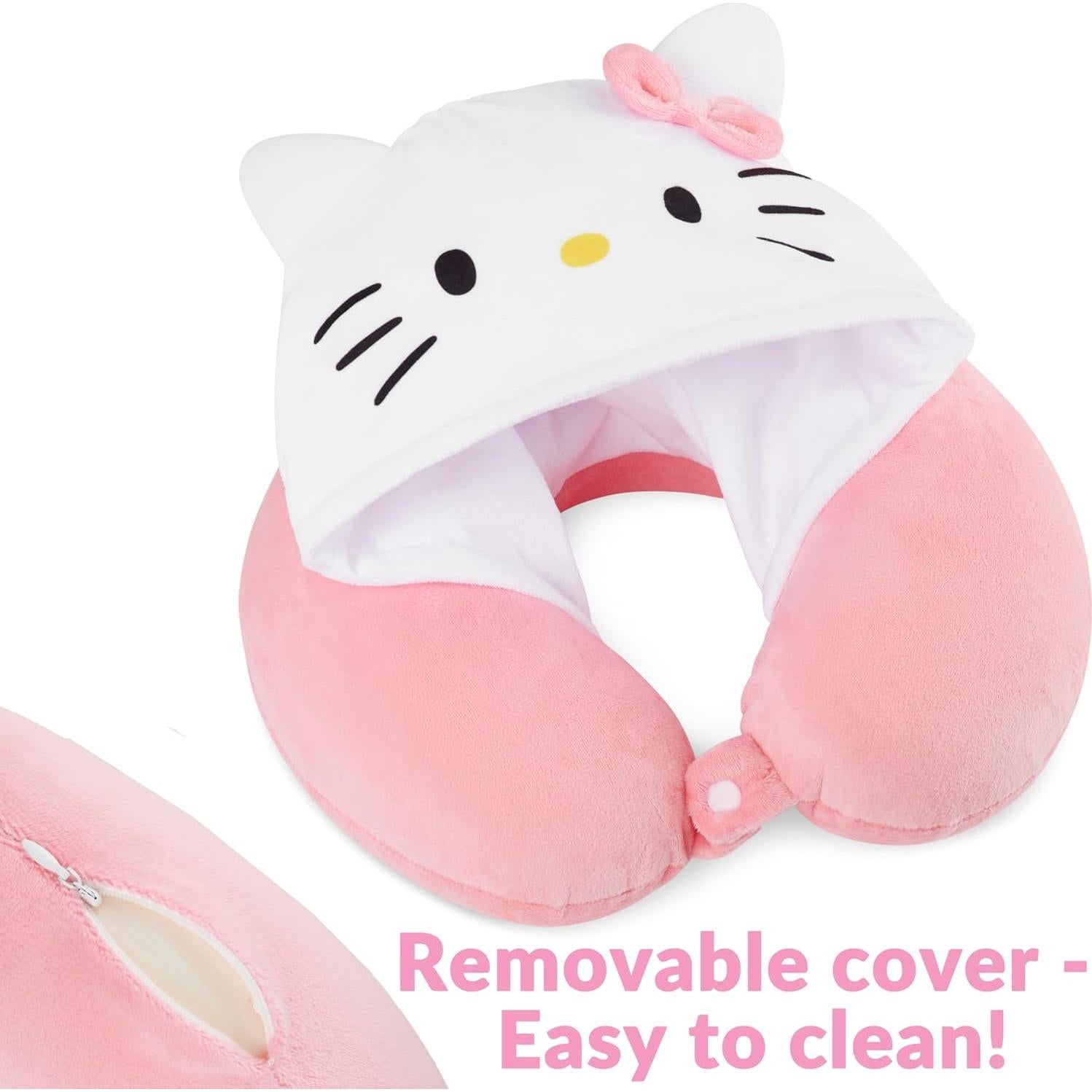 Almohada de Viaje Hello Kitty con Capucha - Espuma de Memoria