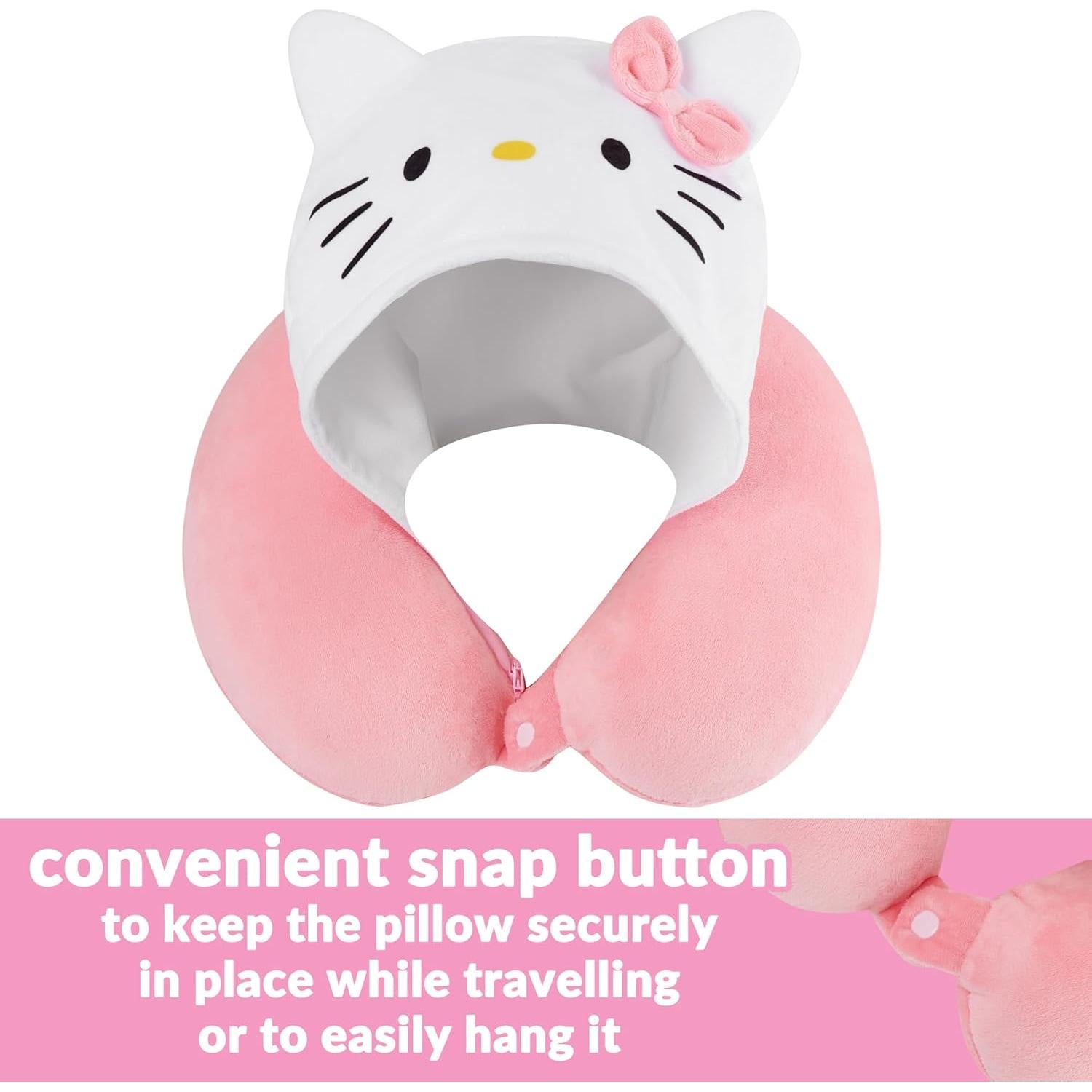 Almohada de Viaje Hello Kitty con Capucha - Espuma de Memoria