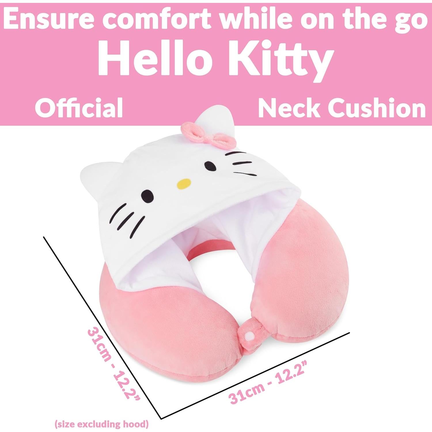 Almohada de Viaje Hello Kitty con Capucha - Espuma de Memoria