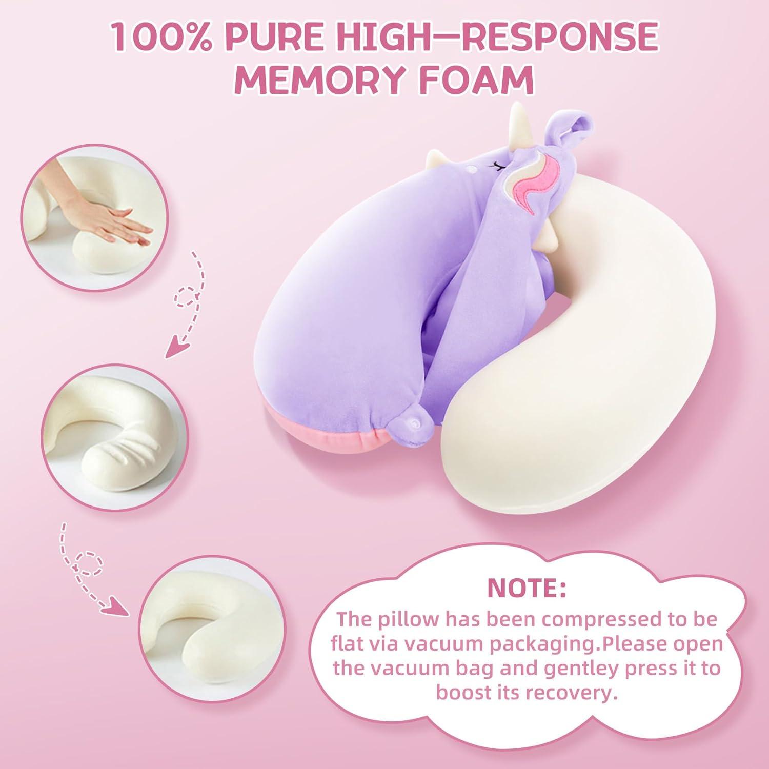 Almohada de Cuello de Espuma de Memoria OBloved Unicornio