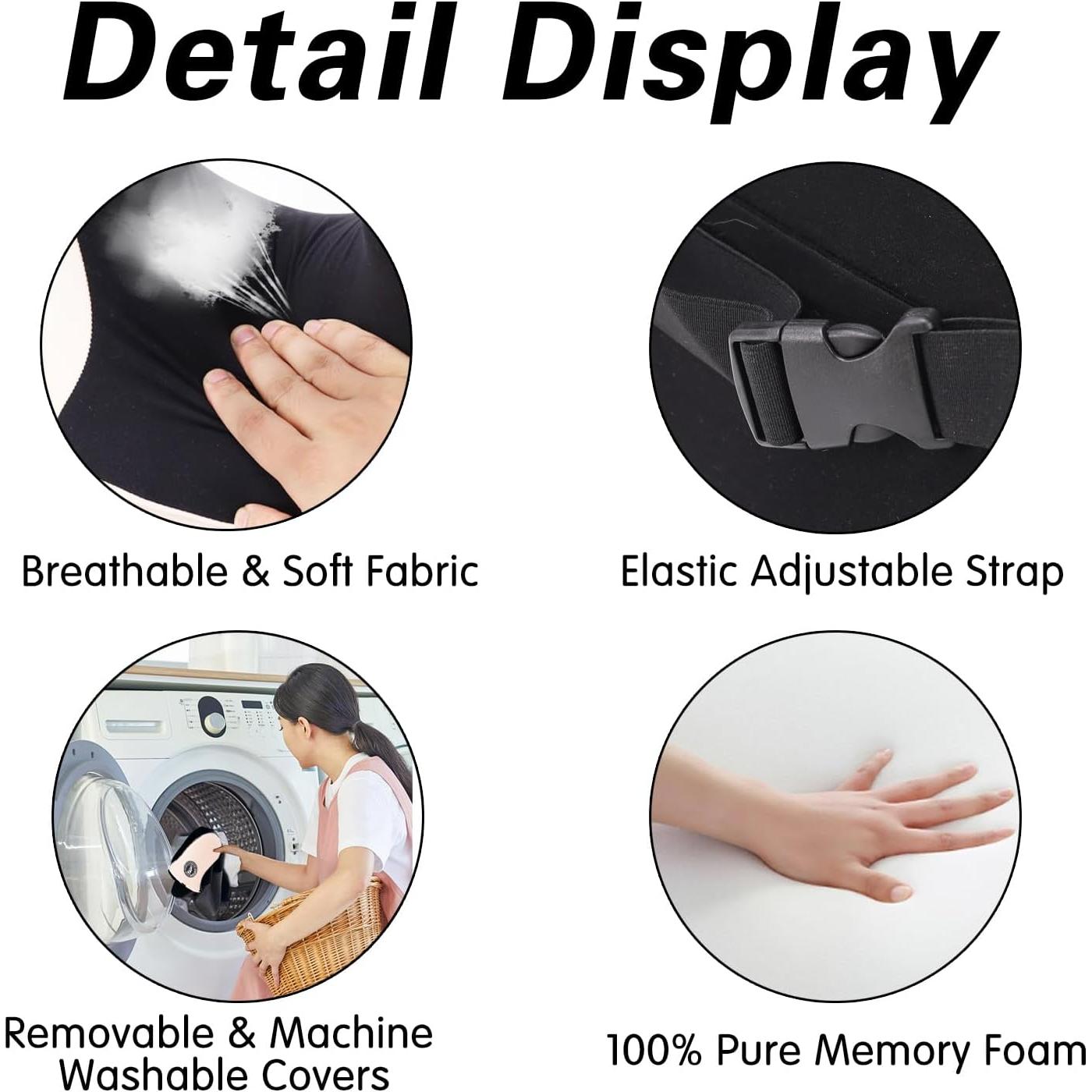 Almohada de Cuello Ergonomica SPRFUFLY U-TravelGray Beige