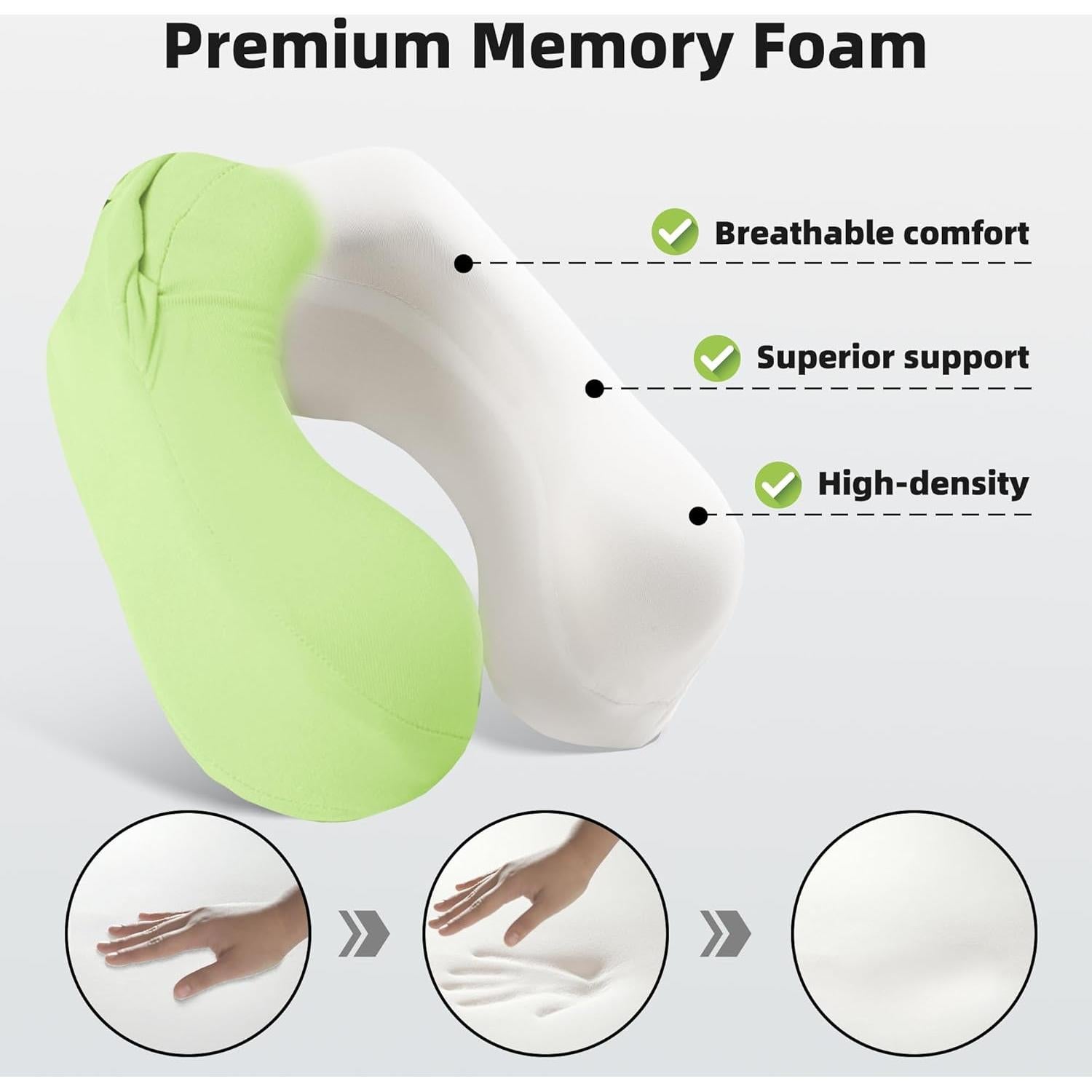 Almohada de Viaje con Capucha ALLINCOZY - Espuma de Memoria