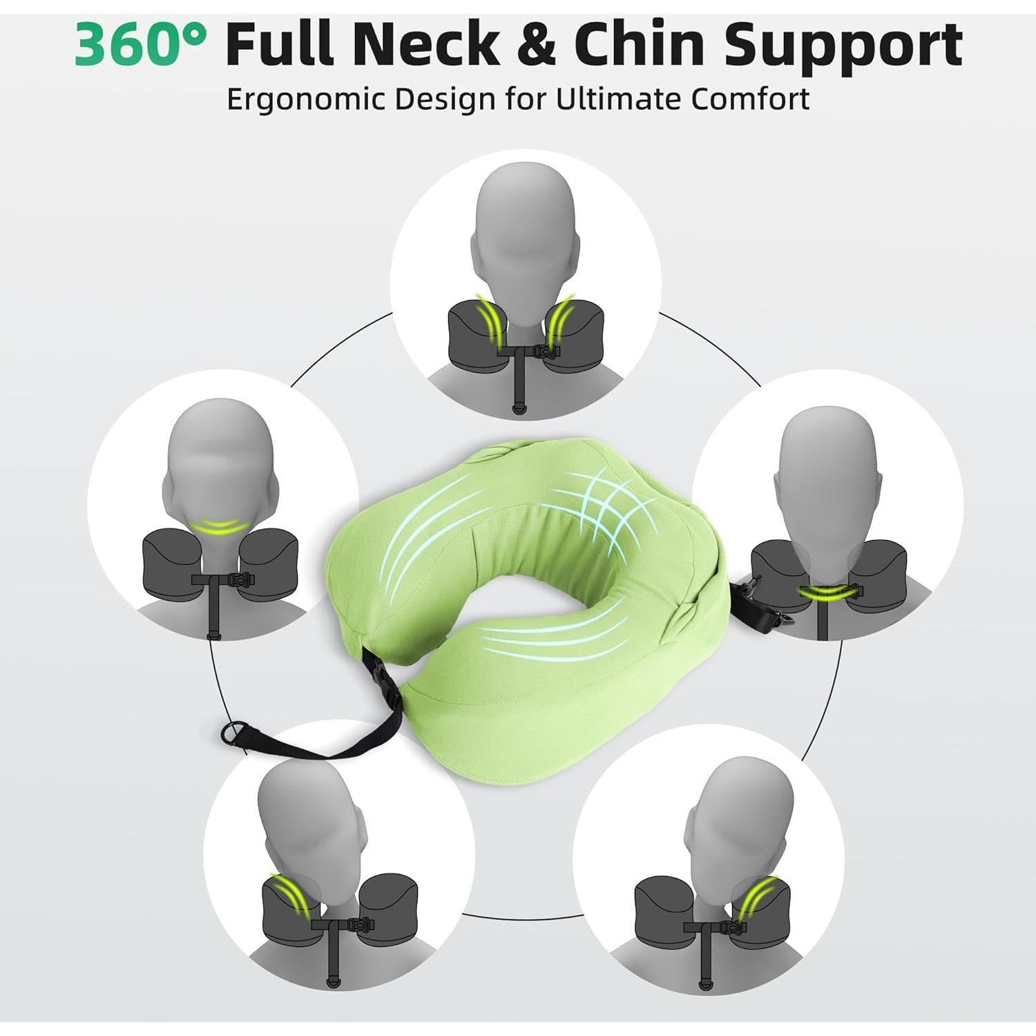 Almohada de Viaje con Capucha ALLINCOZY - Espuma de Memoria