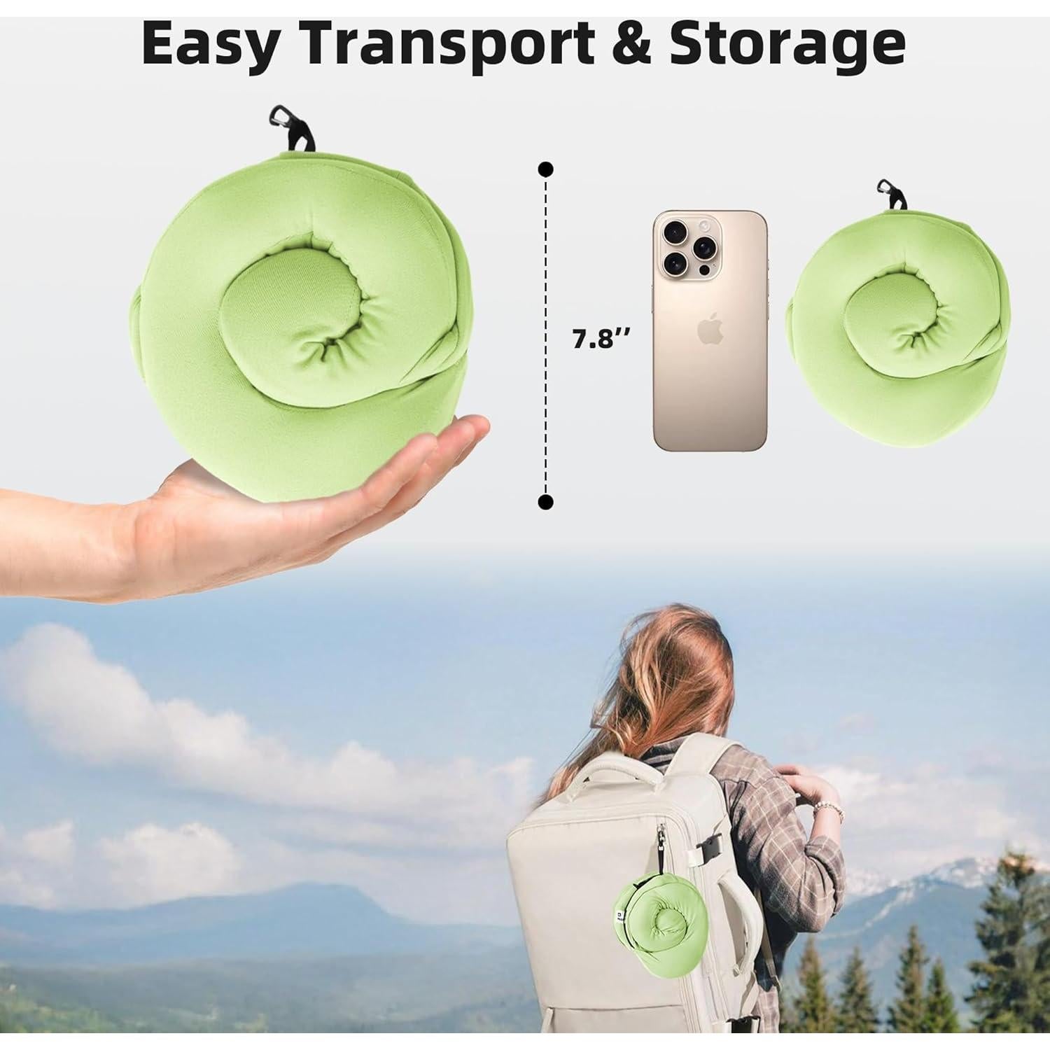 Almohada de Viaje con Capucha ALLINCOZY - Espuma de Memoria