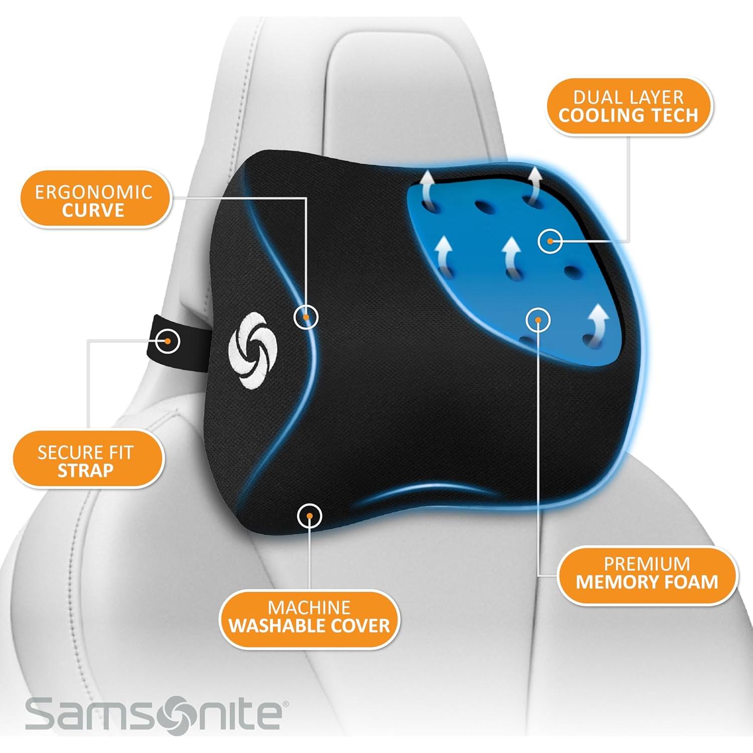 Almohada Ergonómica para el Cuello Samsonite SA6441 - Espuma de Memoria Refrigerante