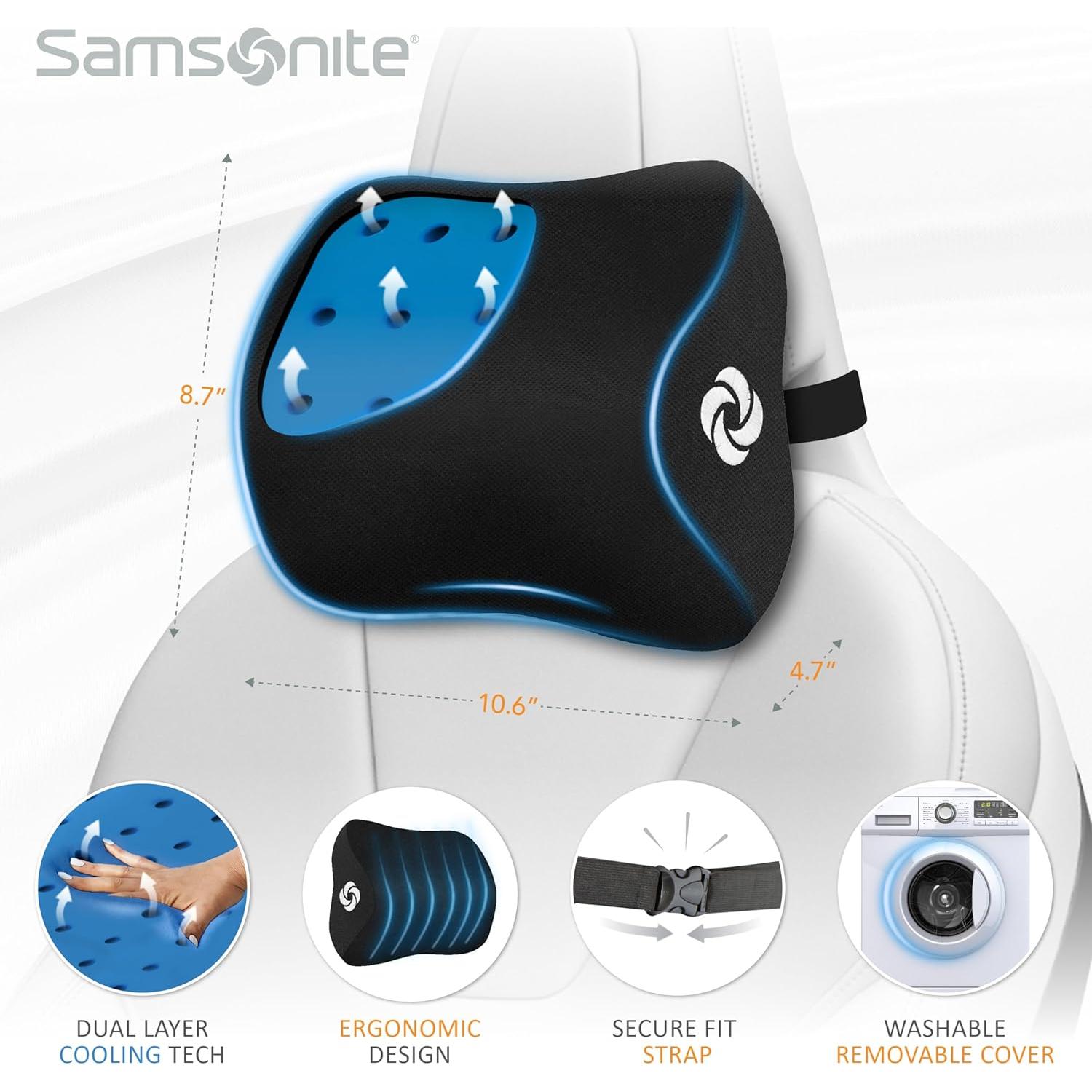 Almohada Ergonómica para el Cuello Samsonite SA6441 - Espuma de Memoria Refrigerante