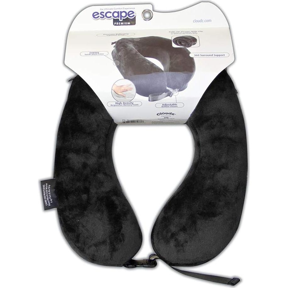 Almohada de Viaje Cloudz Escape Espuma Viscoelástica Negra