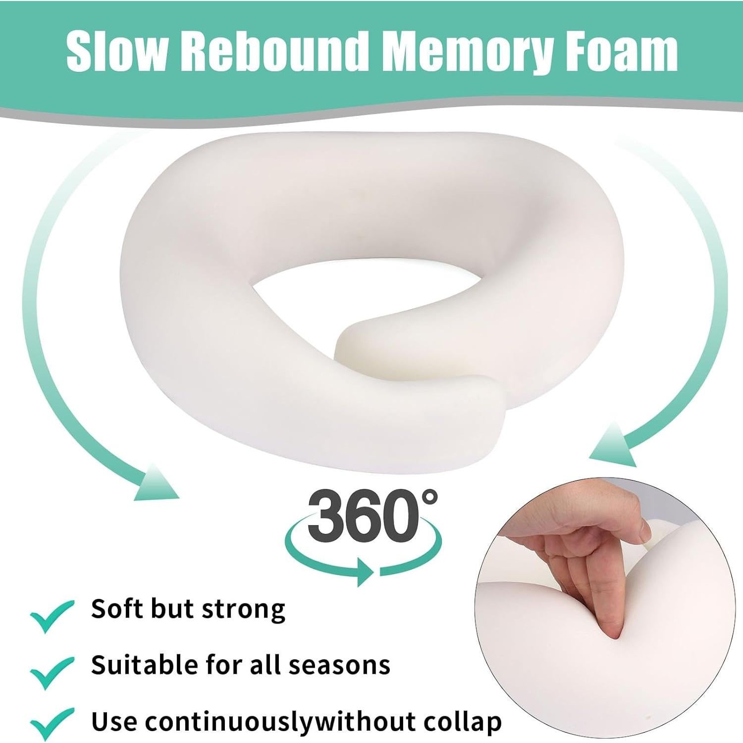 Almohada de Viaje de Espuma de Memoria Mlchdykcp Negra