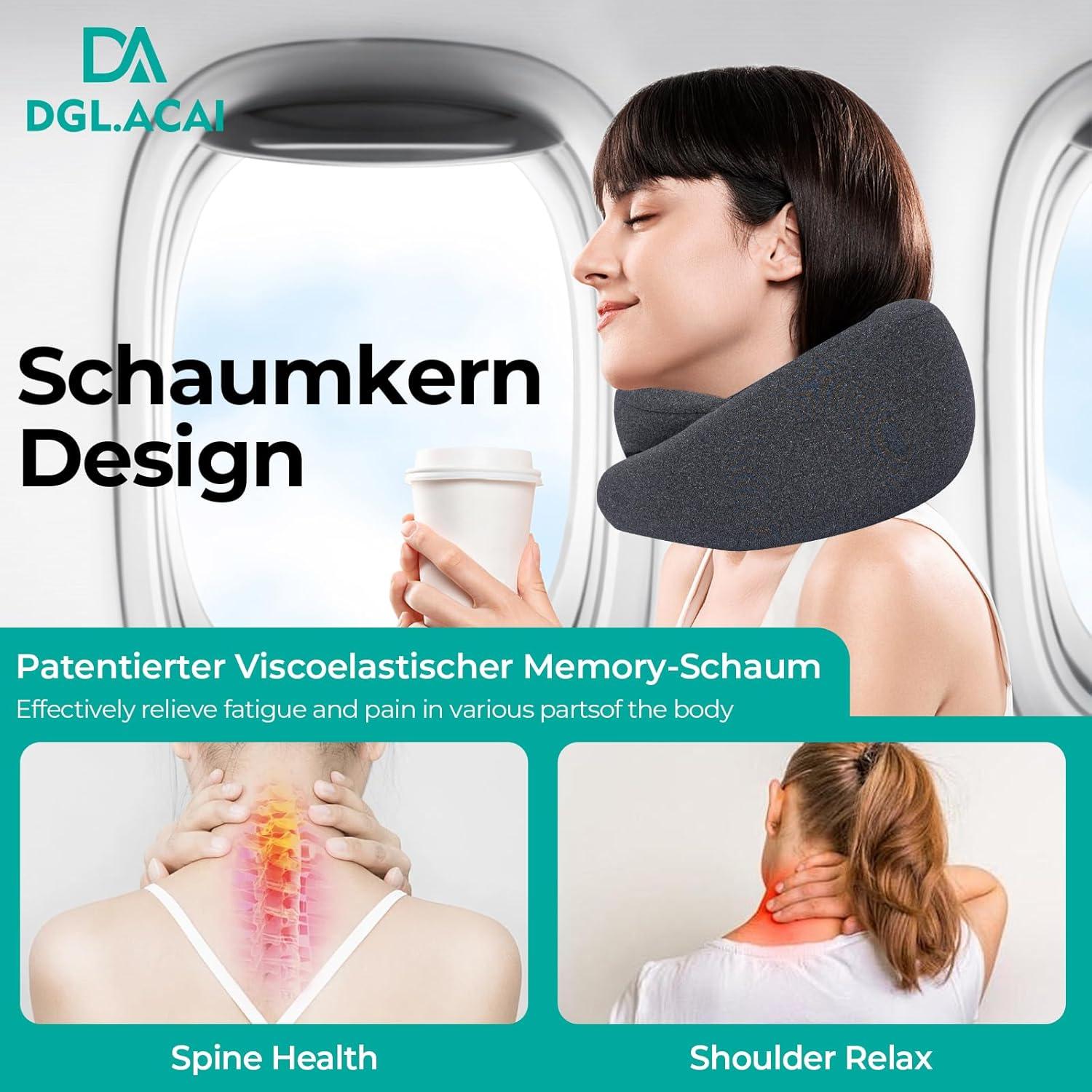 Almohada de Viaje DGL.ACAI en Forma de U con Soporte de Cuello