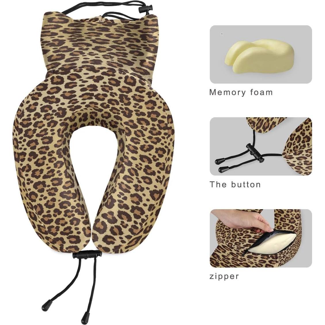 Almohada de Viaje ALAZA Espuma Memoria Leopardo Suave 1 Unidad