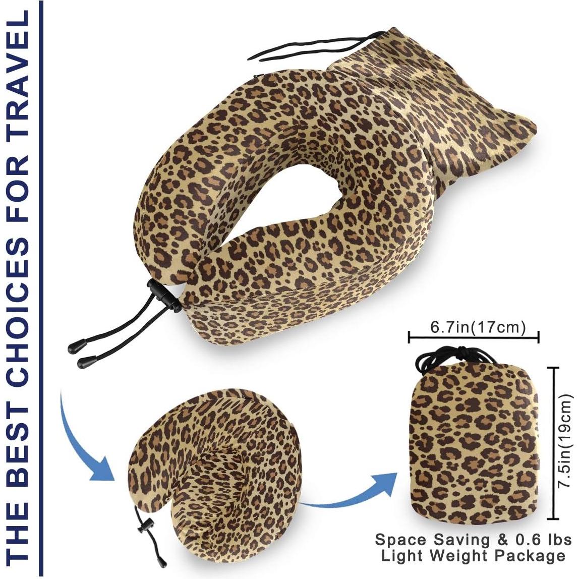 Almohada de Viaje ALAZA Espuma Memoria Leopardo Suave 1 Unidad