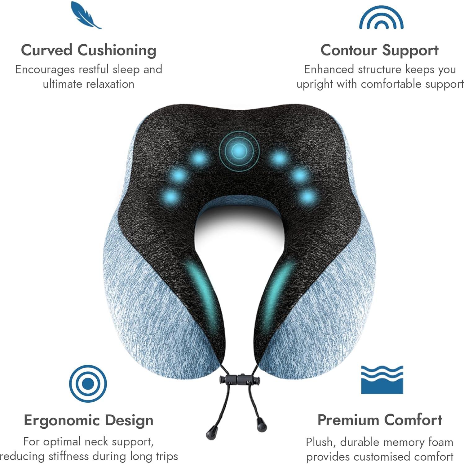 Almohada de Viaje Ergonómica ODT UK - Espuma Viscoelástica Alta