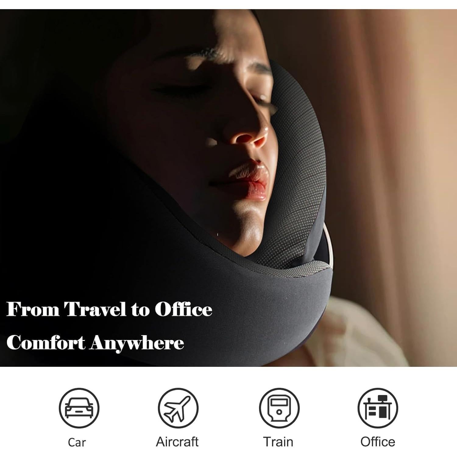 Almohada de Viaje Ajustable Waadiot VTP01DG Espuma Memoria