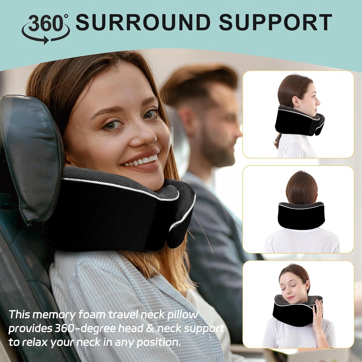 Almohada de Viaje Tri-tra YXJZ con Espuma Memoria y Accesorios