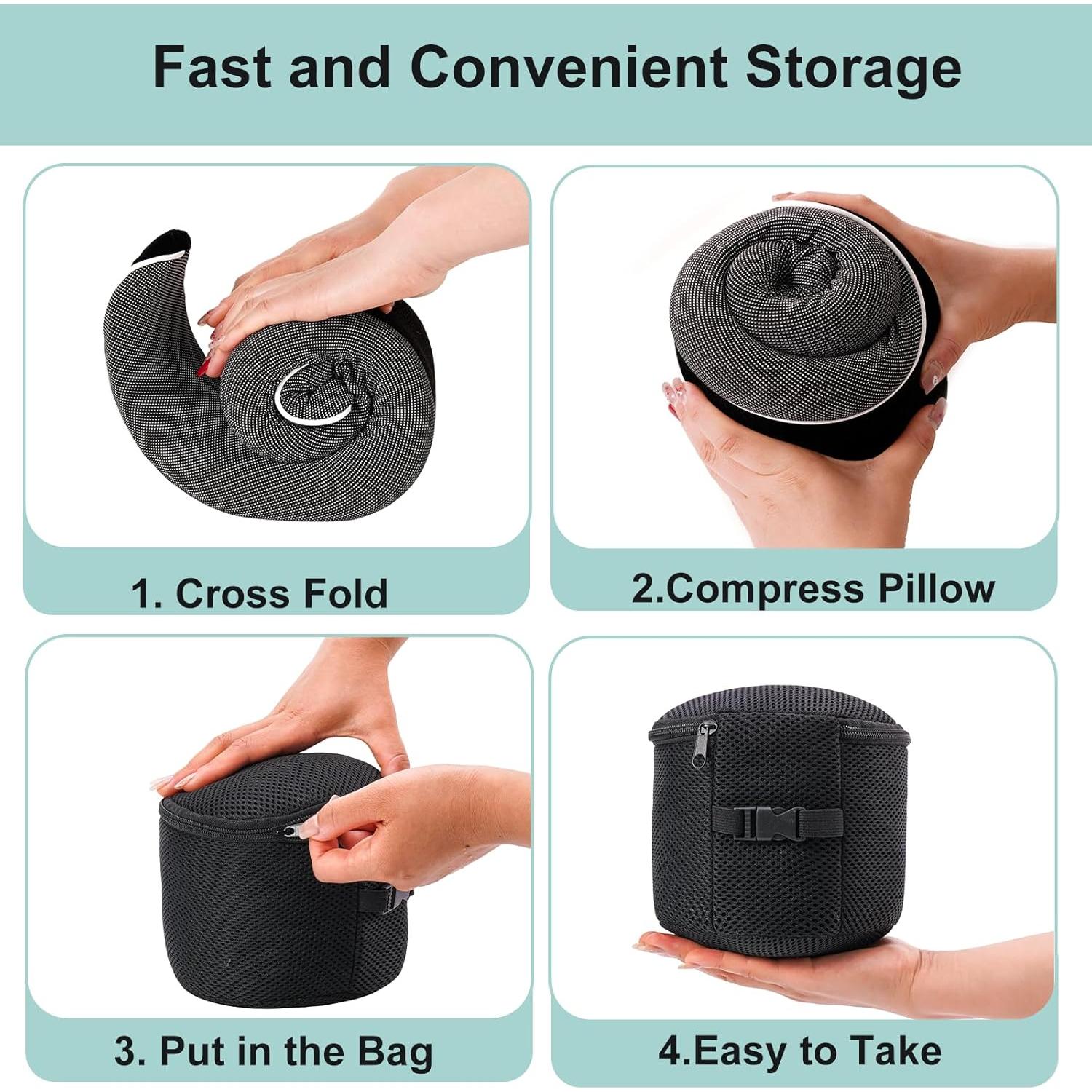 Almohada de Viaje Tri-tra YXJZ con Espuma Memoria y Accesorios