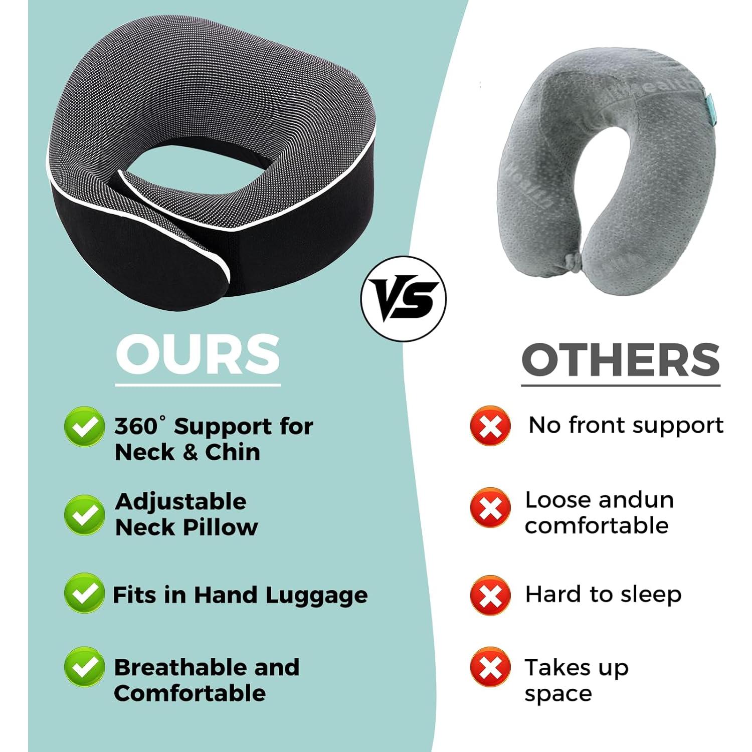 Almohada de Viaje Tri-tra YXJZ con Espuma Memoria y Accesorios