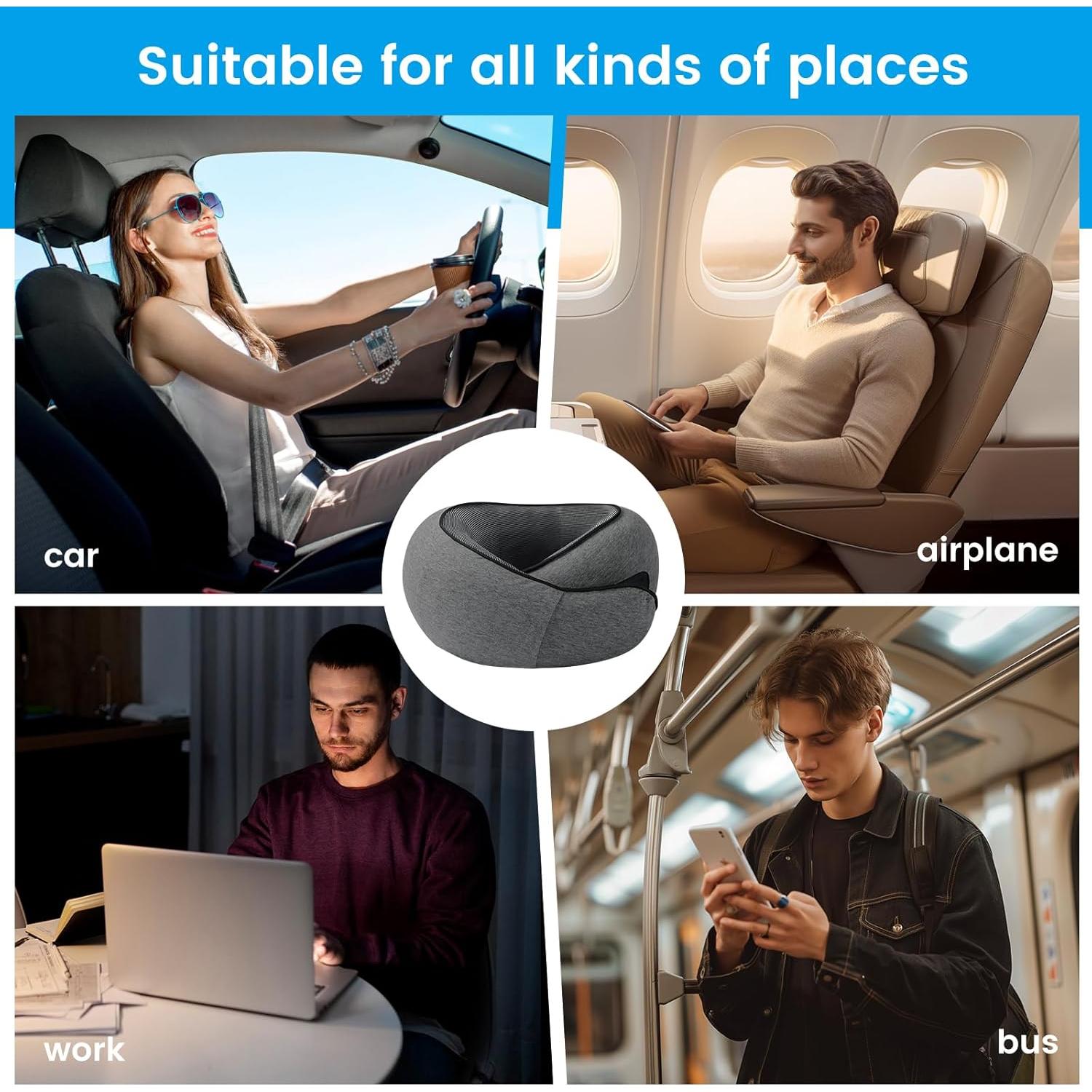 Almohada de Viaje PETRALUX con Soporte Ergonómico y Accesorios