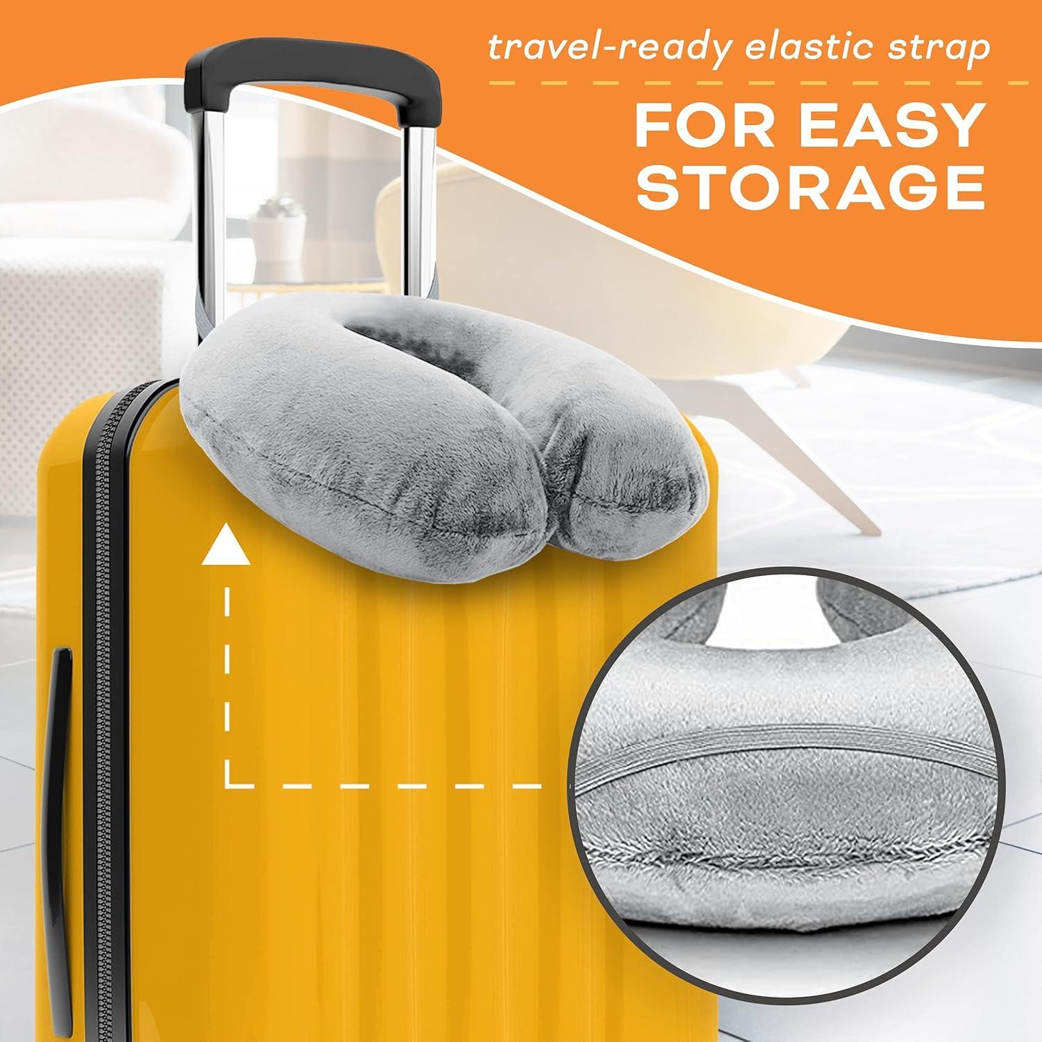 Almohada de Cuello de Viaje Crafty World Espuma de Memoria Azul