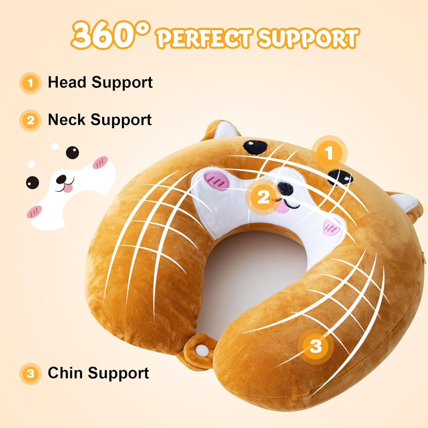 Almohada de Viaje Cirorld para Niños 9-12 Años Espuma Memoria