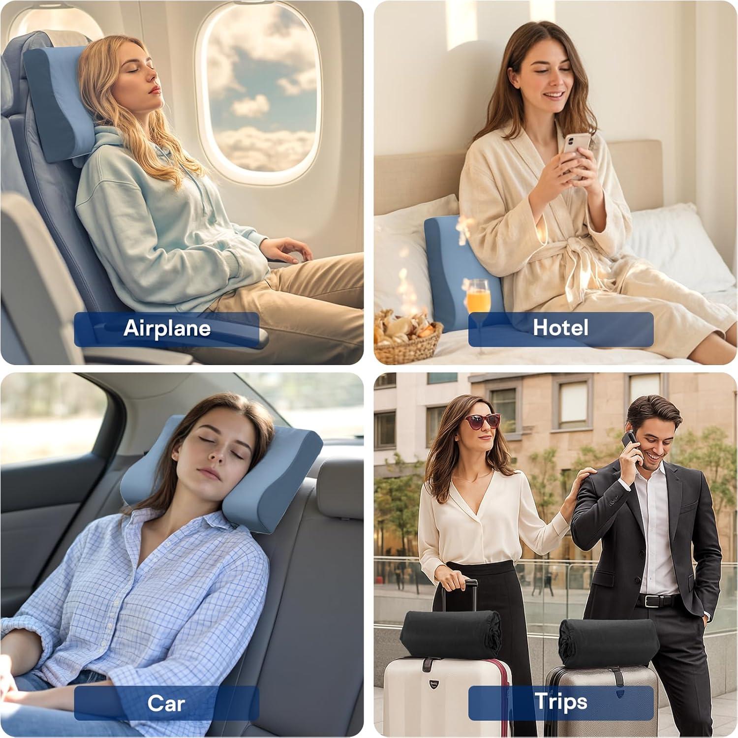 Cojín de Camping Ruizman de Espuma Viscoelástica Azul 50.8x30.5cm