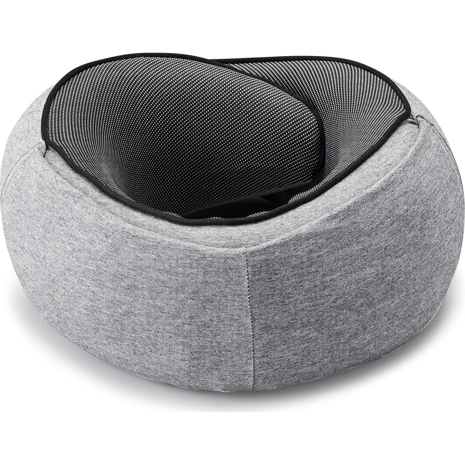 Almohada de Viaje MIAGLACE AirTraveler Hood con Capucha Gris Claro