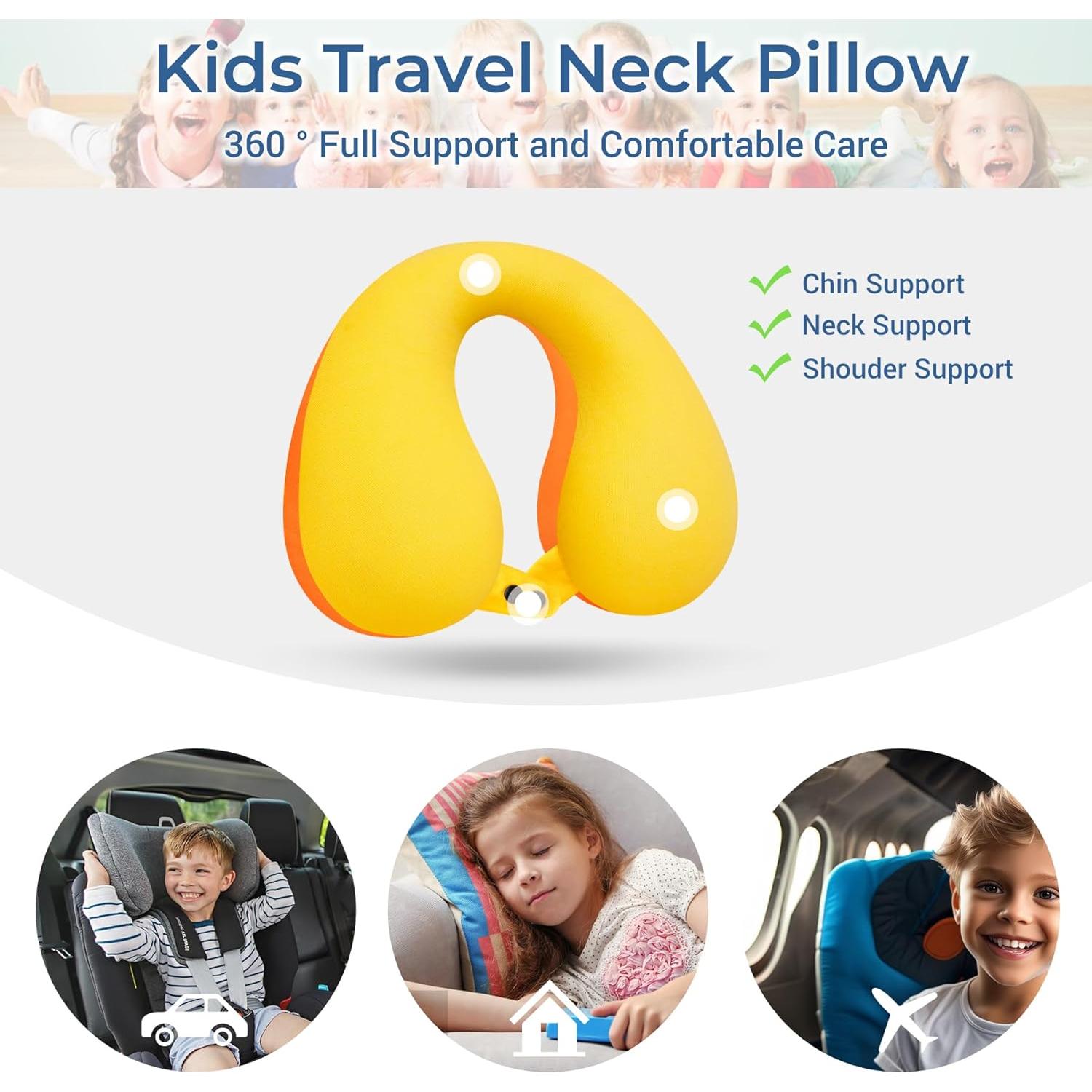 Almohada de Viaje para Niños COOLBEBE - Soporte Ergonómico Naranja