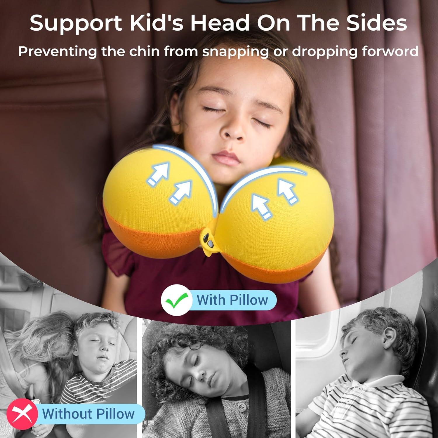 Almohada de Viaje para Niños COOLBEBE - Soporte Ergonómico Naranja