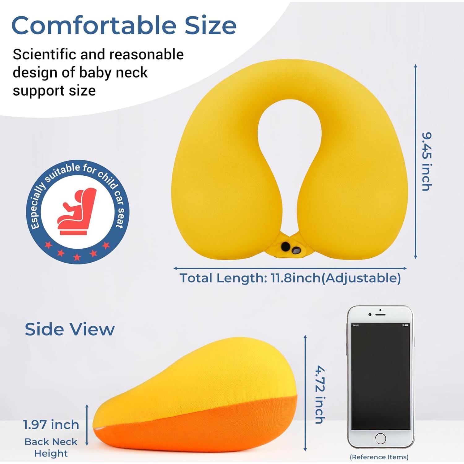 Almohada de Viaje para Niños COOLBEBE - Soporte Ergonómico Naranja