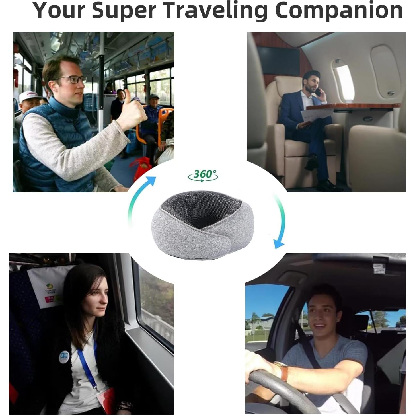 Almohada de Viaje WYCWYQDR Espuma de Memoria Gris 427g