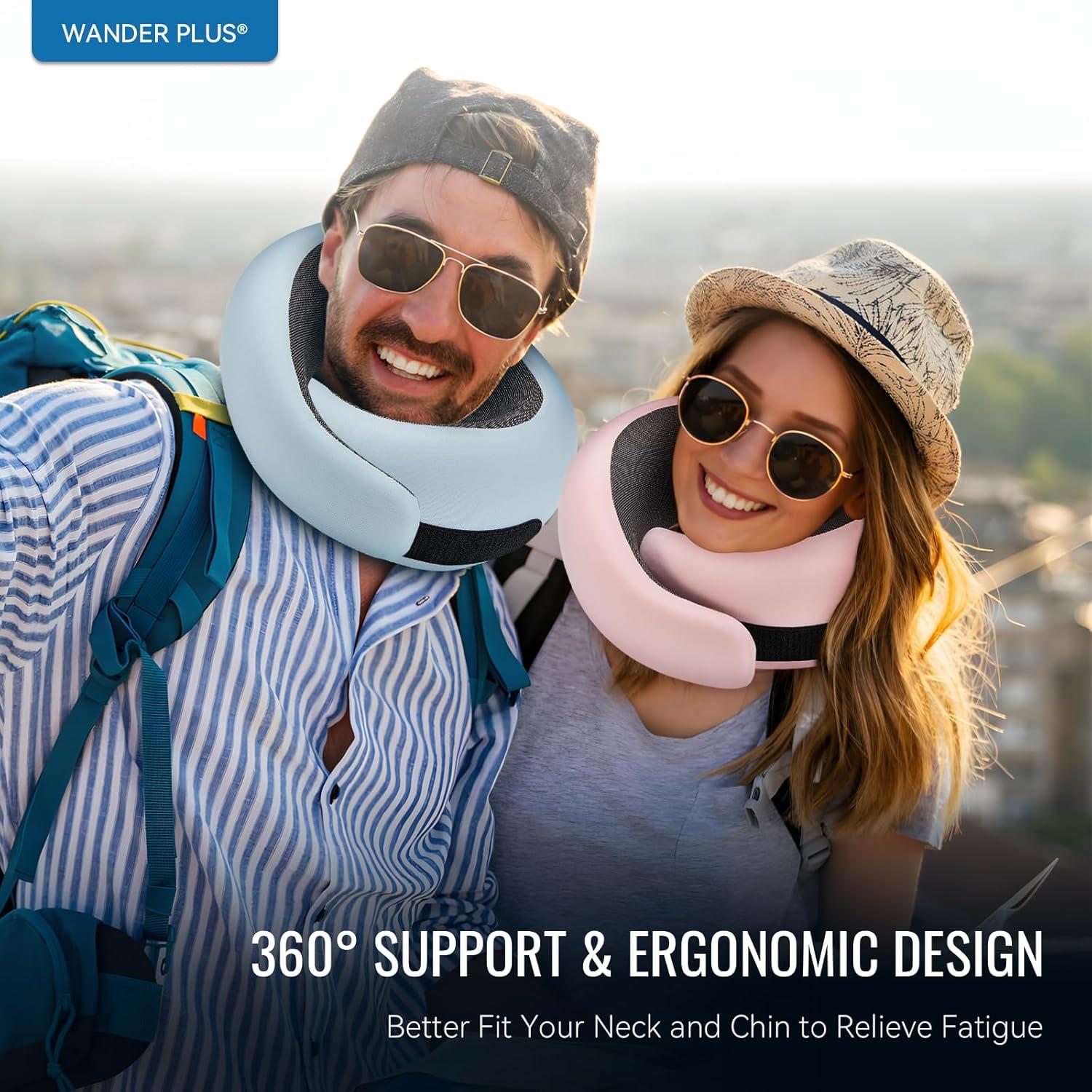 Almohada de Viaje WANDER PLUS Espuma de Memoria Negra